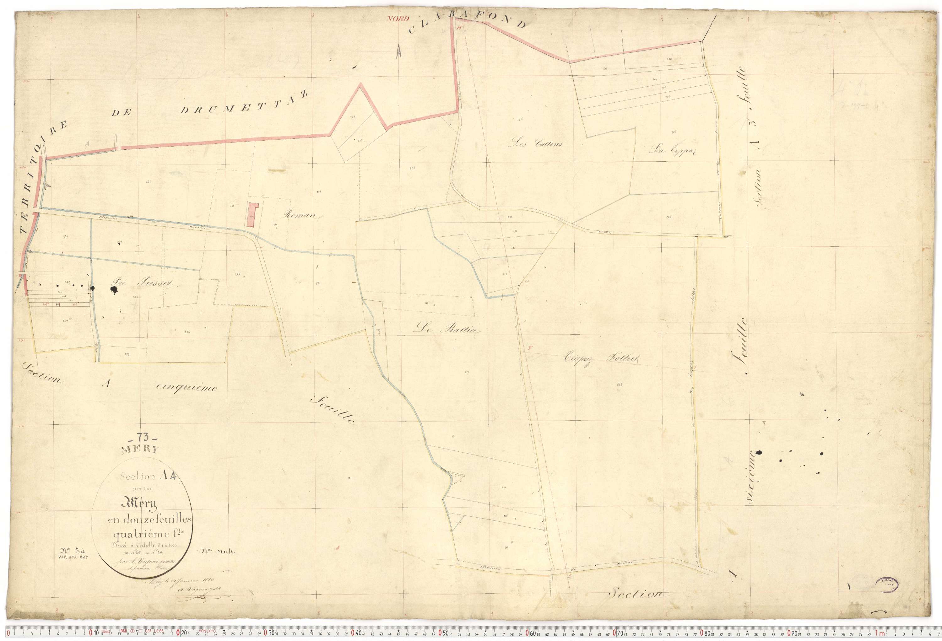 Méry - Plans cadastraux du premier cadastre français.