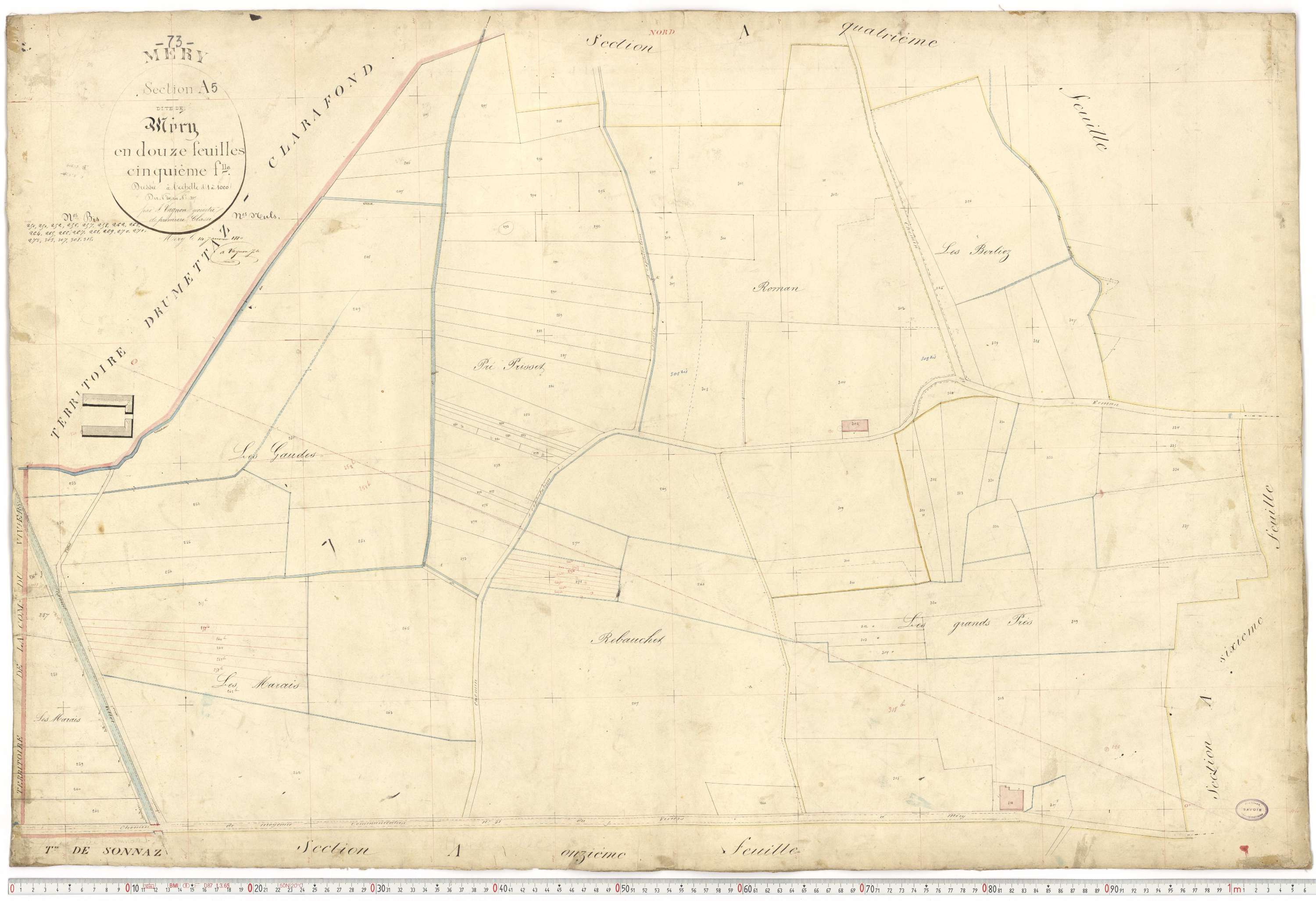 Méry - Plans cadastraux du premier cadastre français.