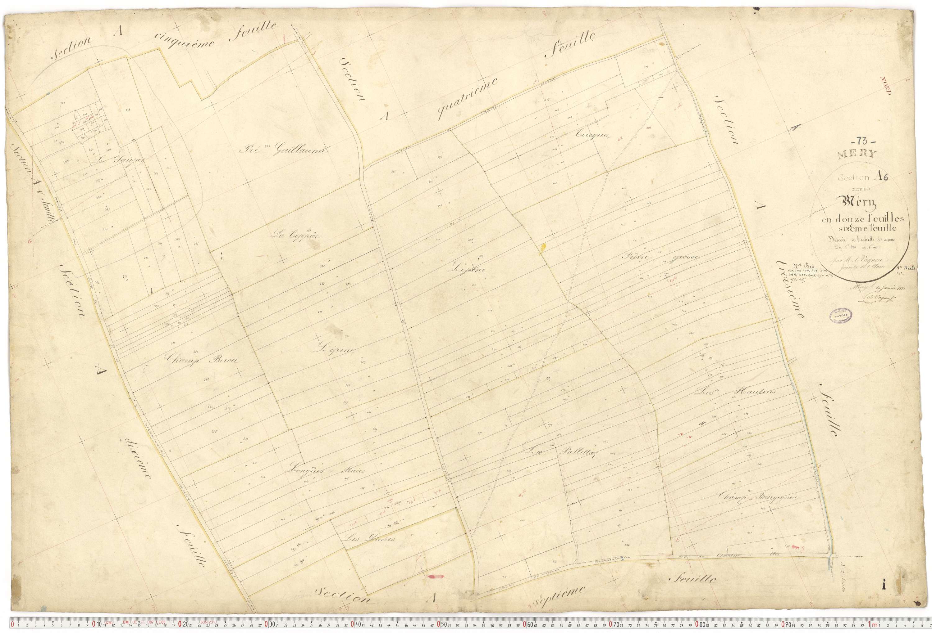 Méry - Plans cadastraux du premier cadastre français.