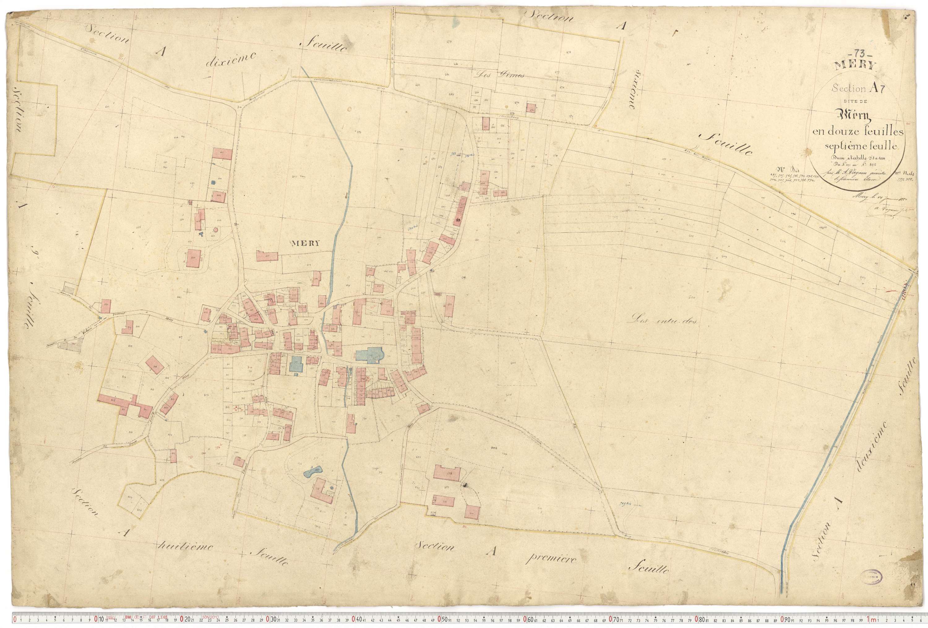 Méry - Plans cadastraux du premier cadastre français.