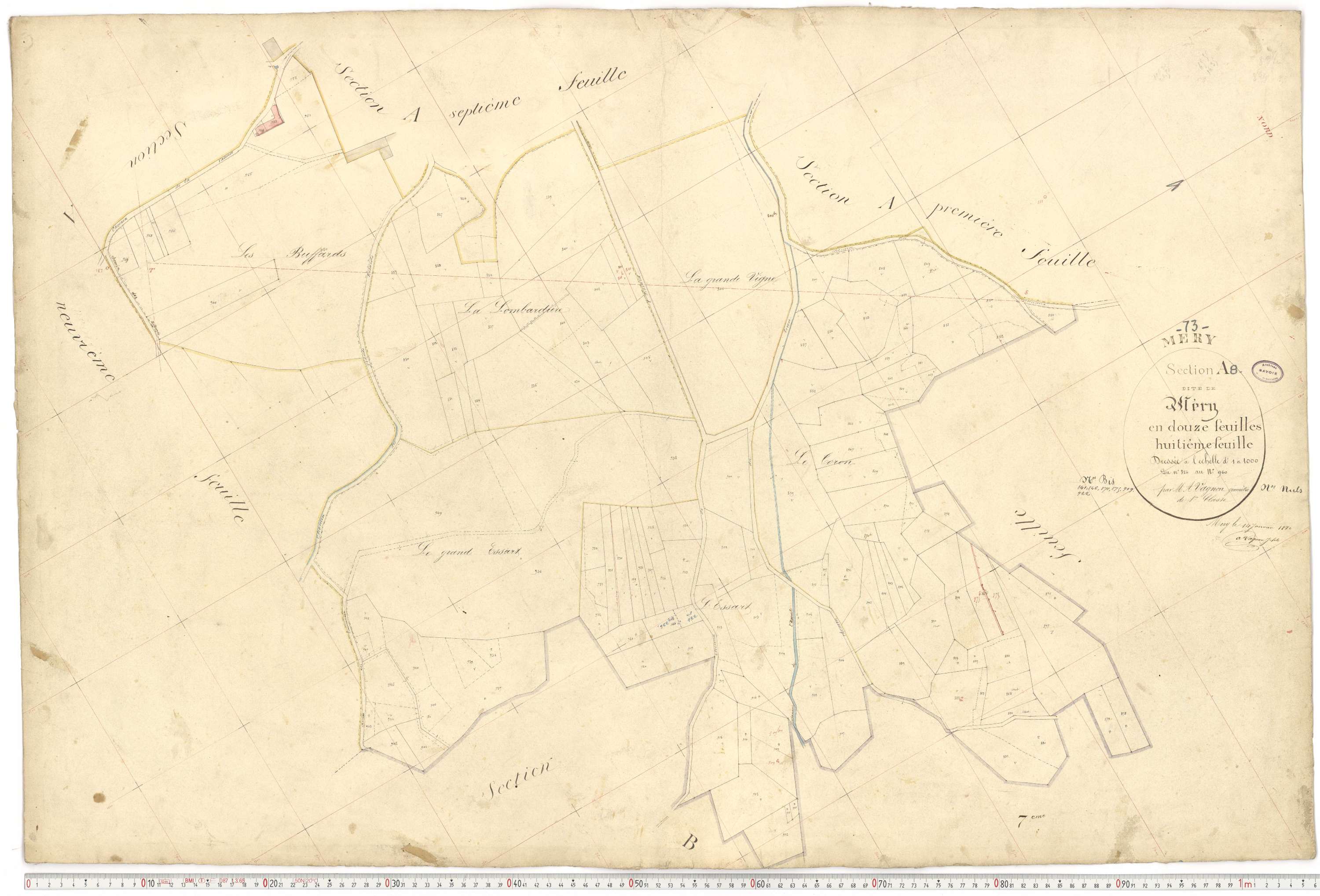 Méry - Plans cadastraux du premier cadastre français.