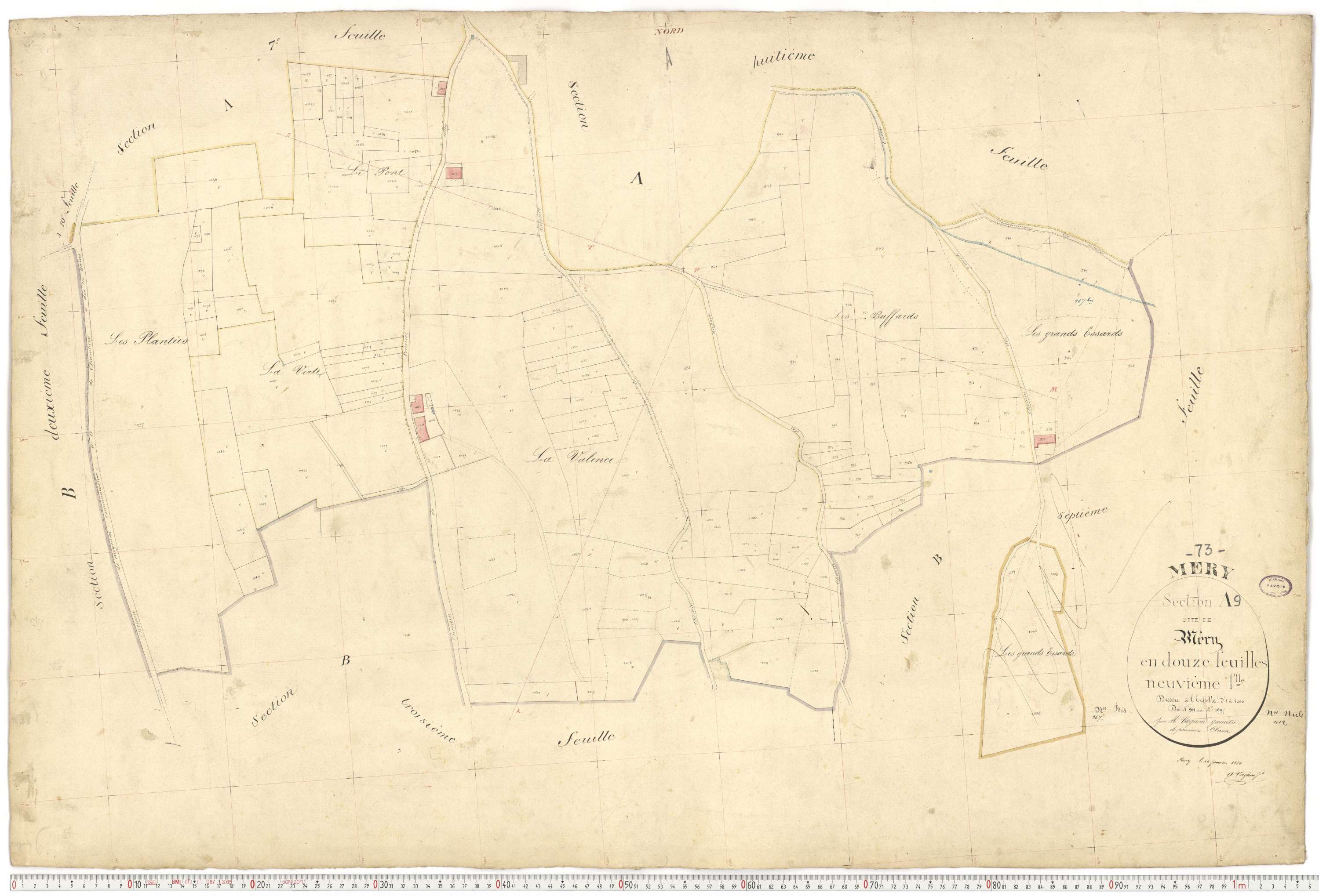 Méry - Plans cadastraux du premier cadastre français.