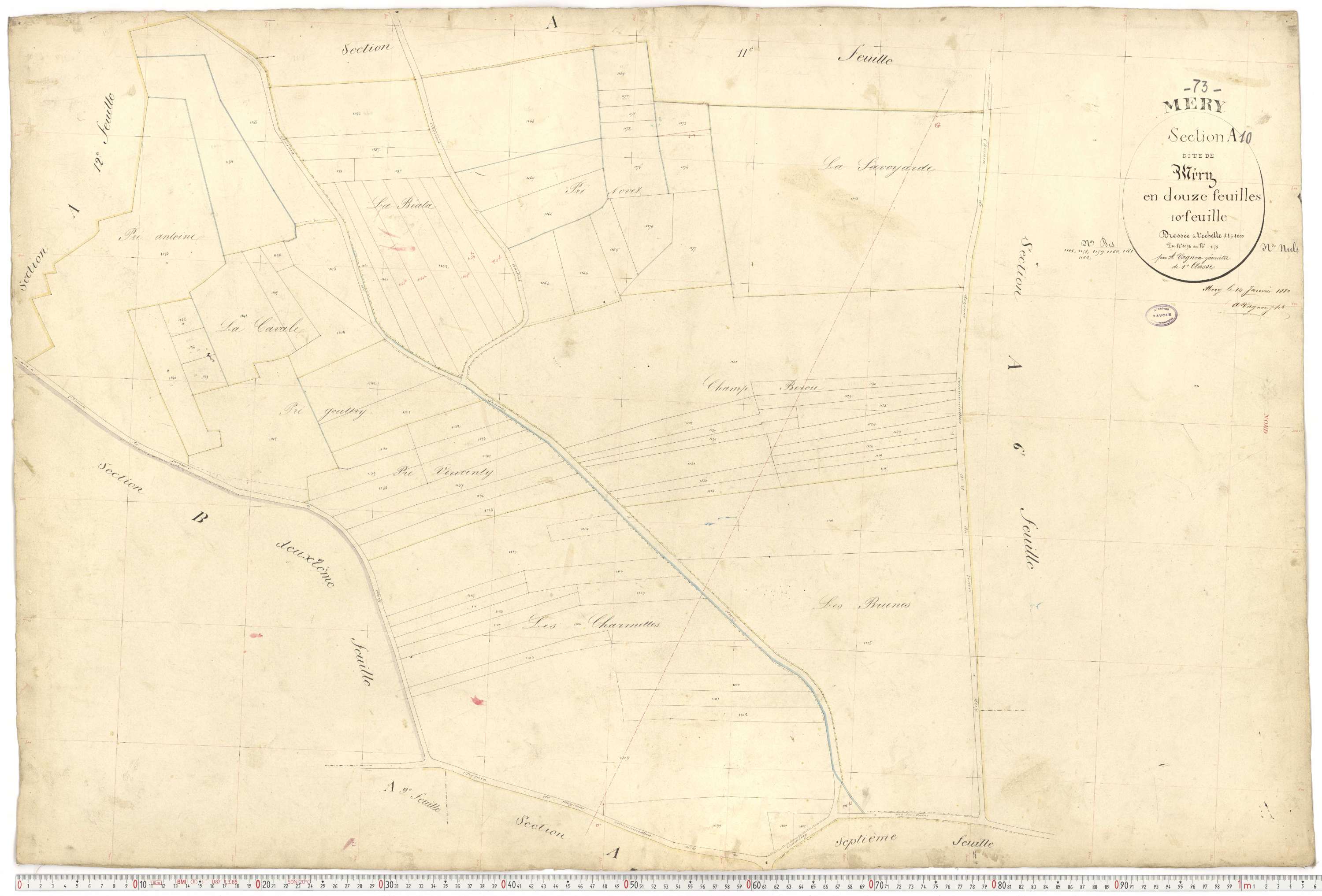 Méry - Plans cadastraux du premier cadastre français.