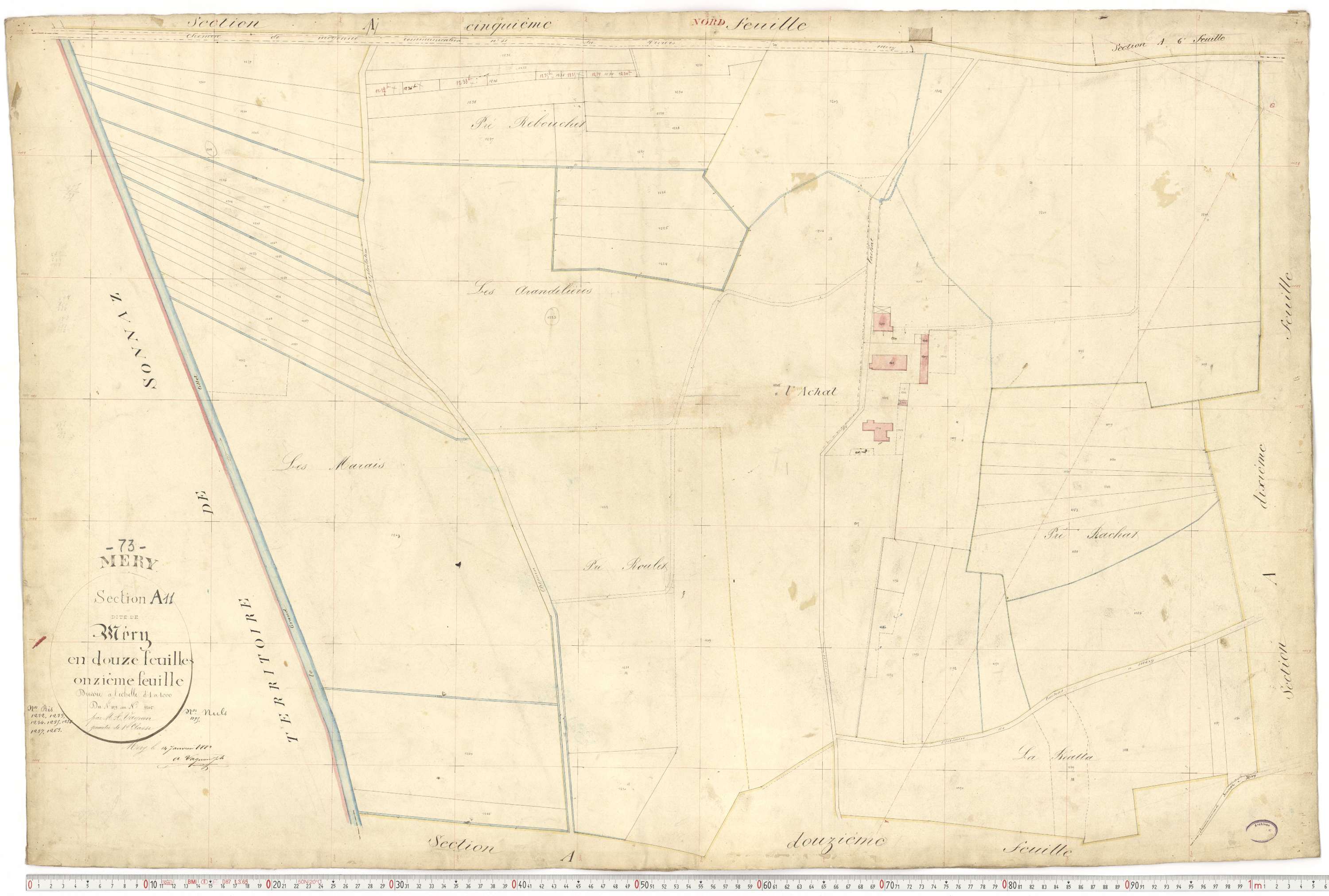 Méry - Plans cadastraux du premier cadastre français.