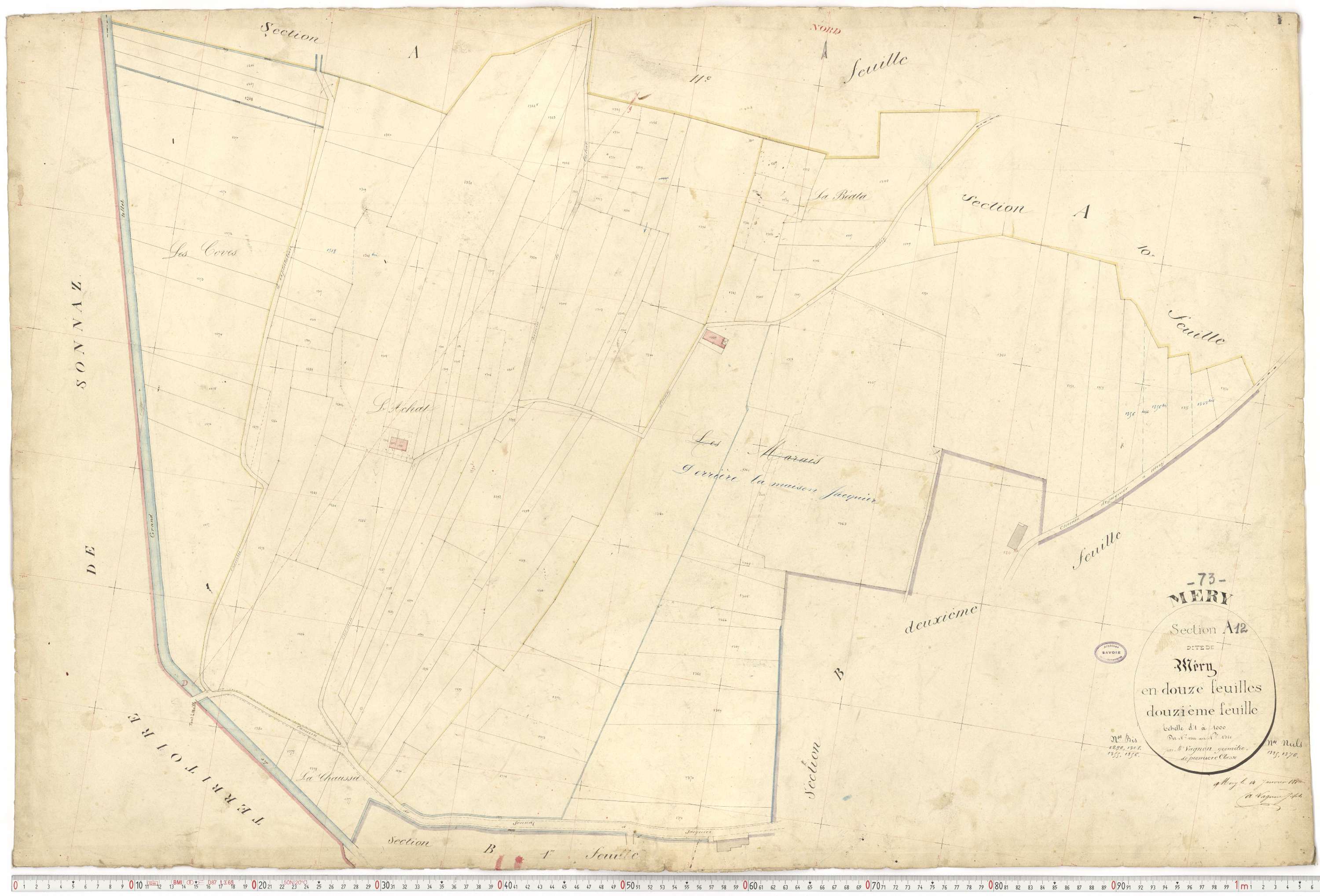 Méry - Plans cadastraux du premier cadastre français.