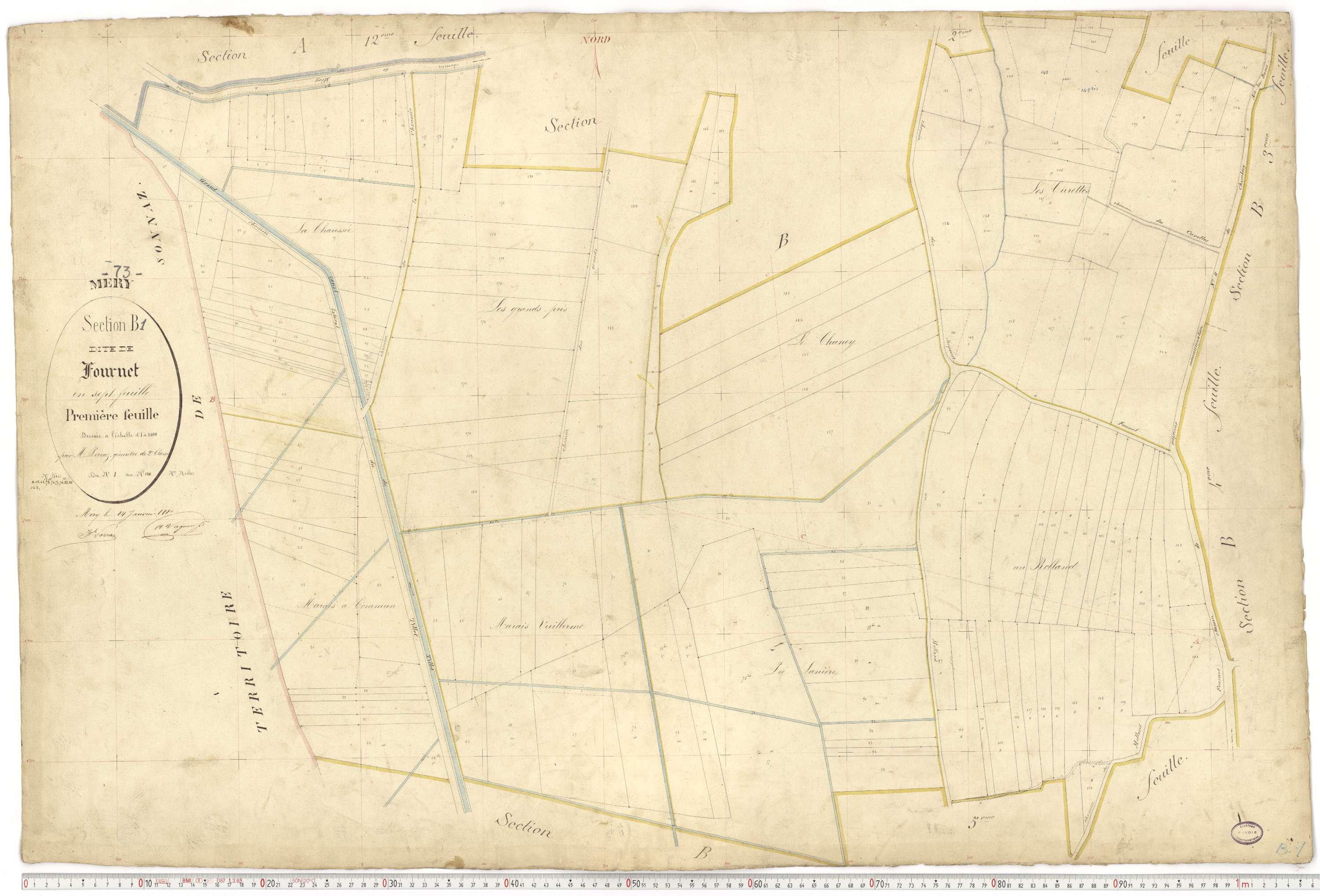 Méry - Plans cadastraux du premier cadastre français.