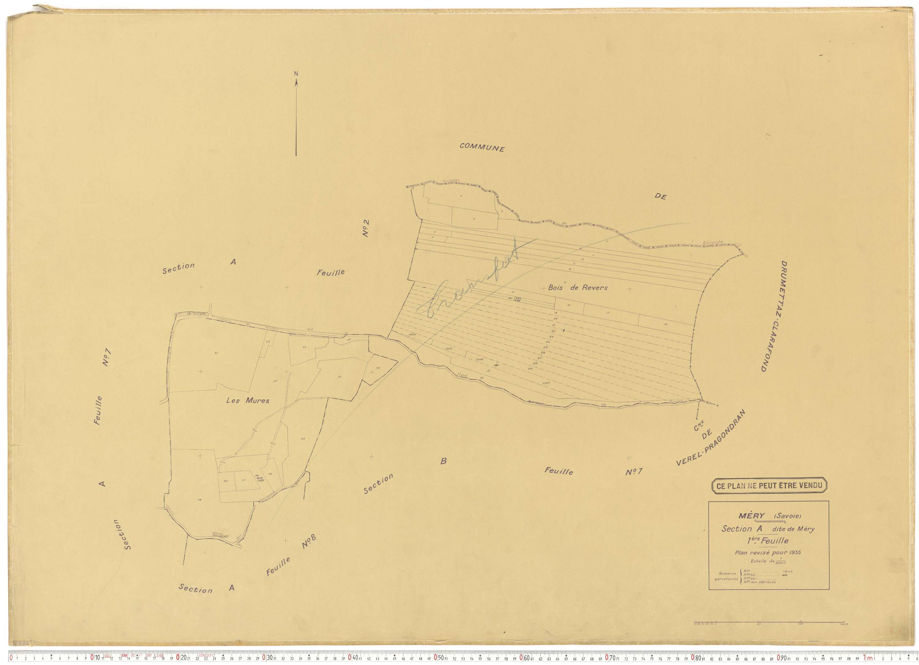 Méry - Plans cadastraux du cadastre rénové.