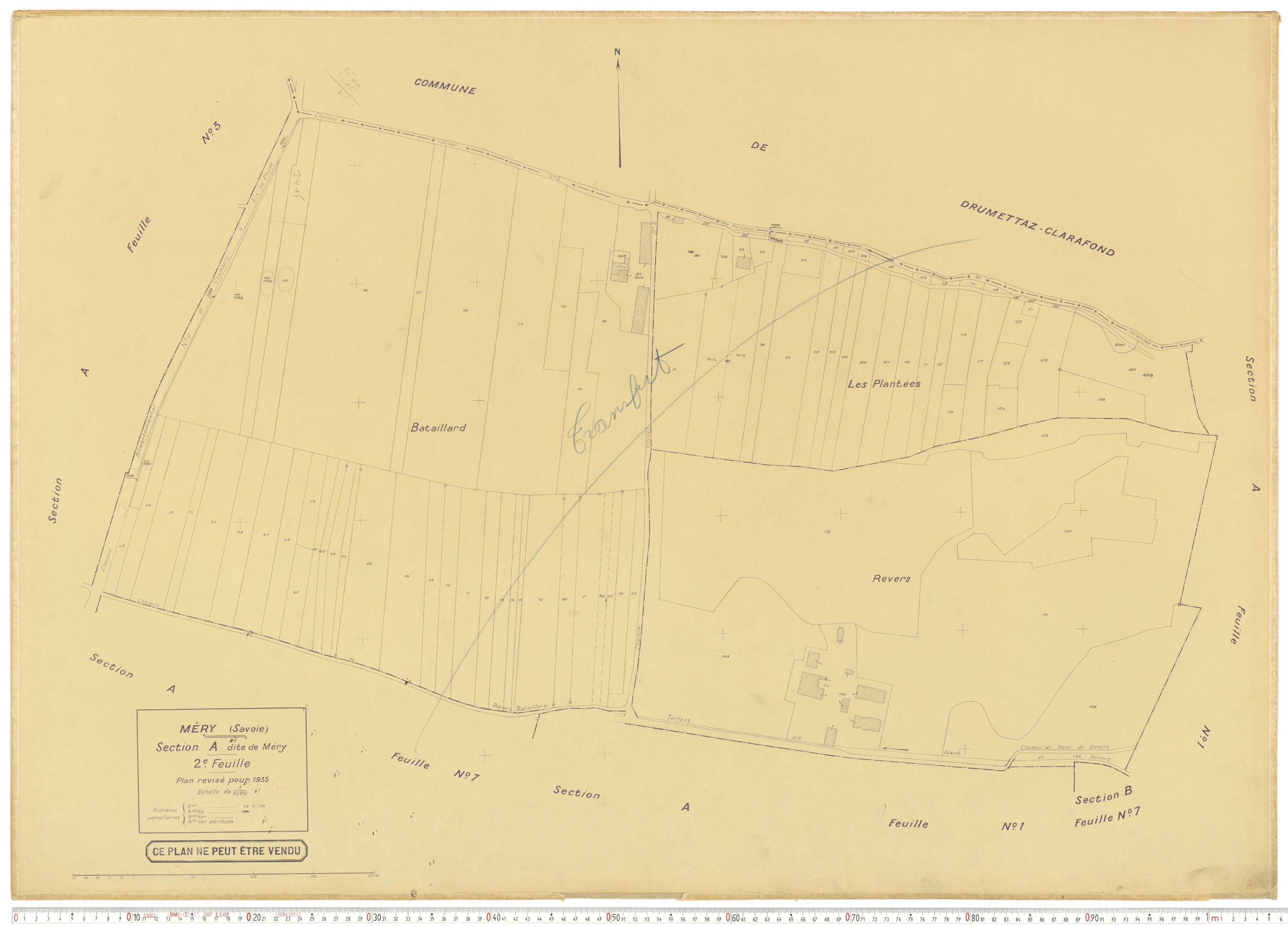Méry - Plans cadastraux du cadastre rénové.