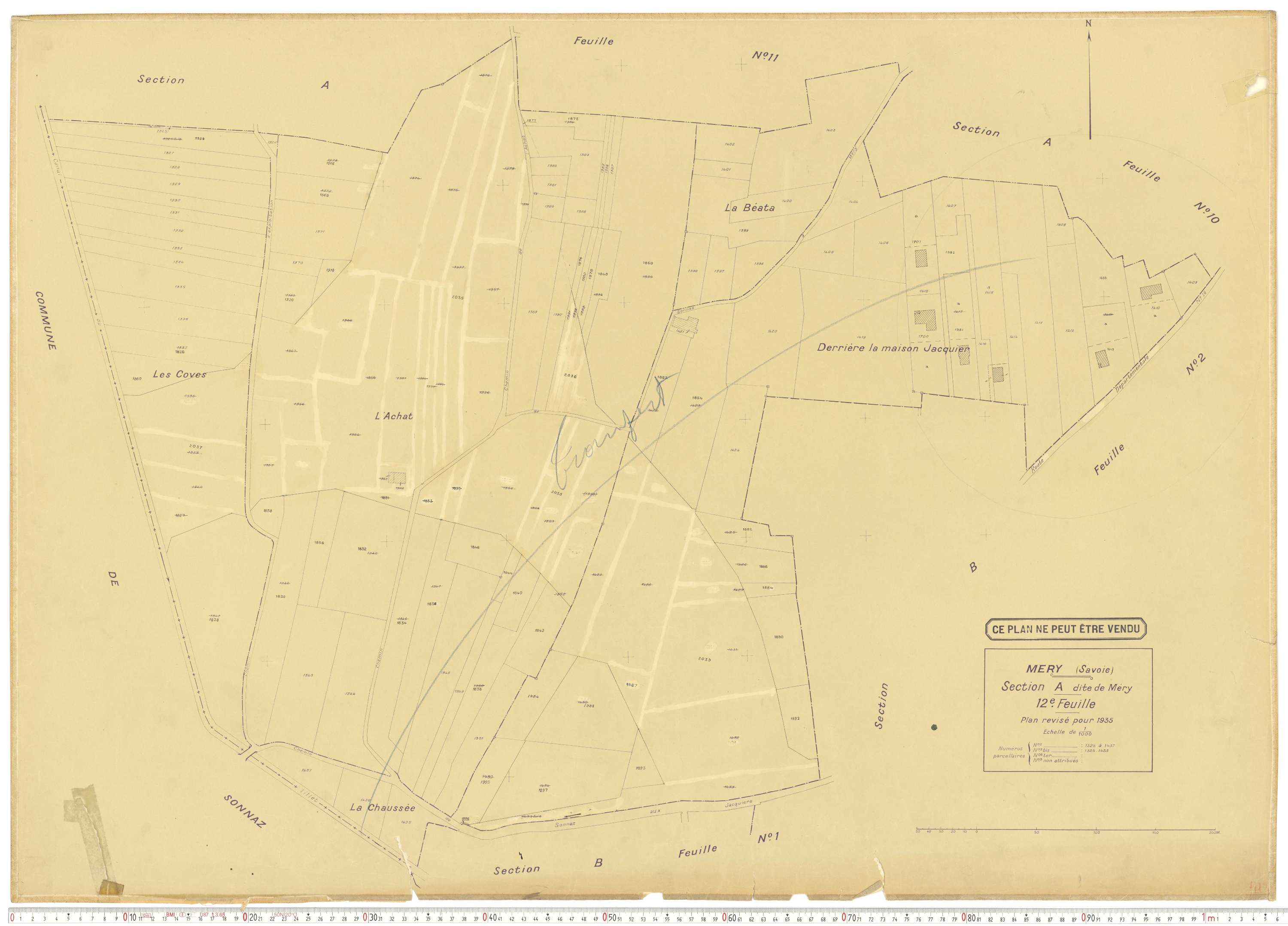 Méry - Plans cadastraux du cadastre rénové.