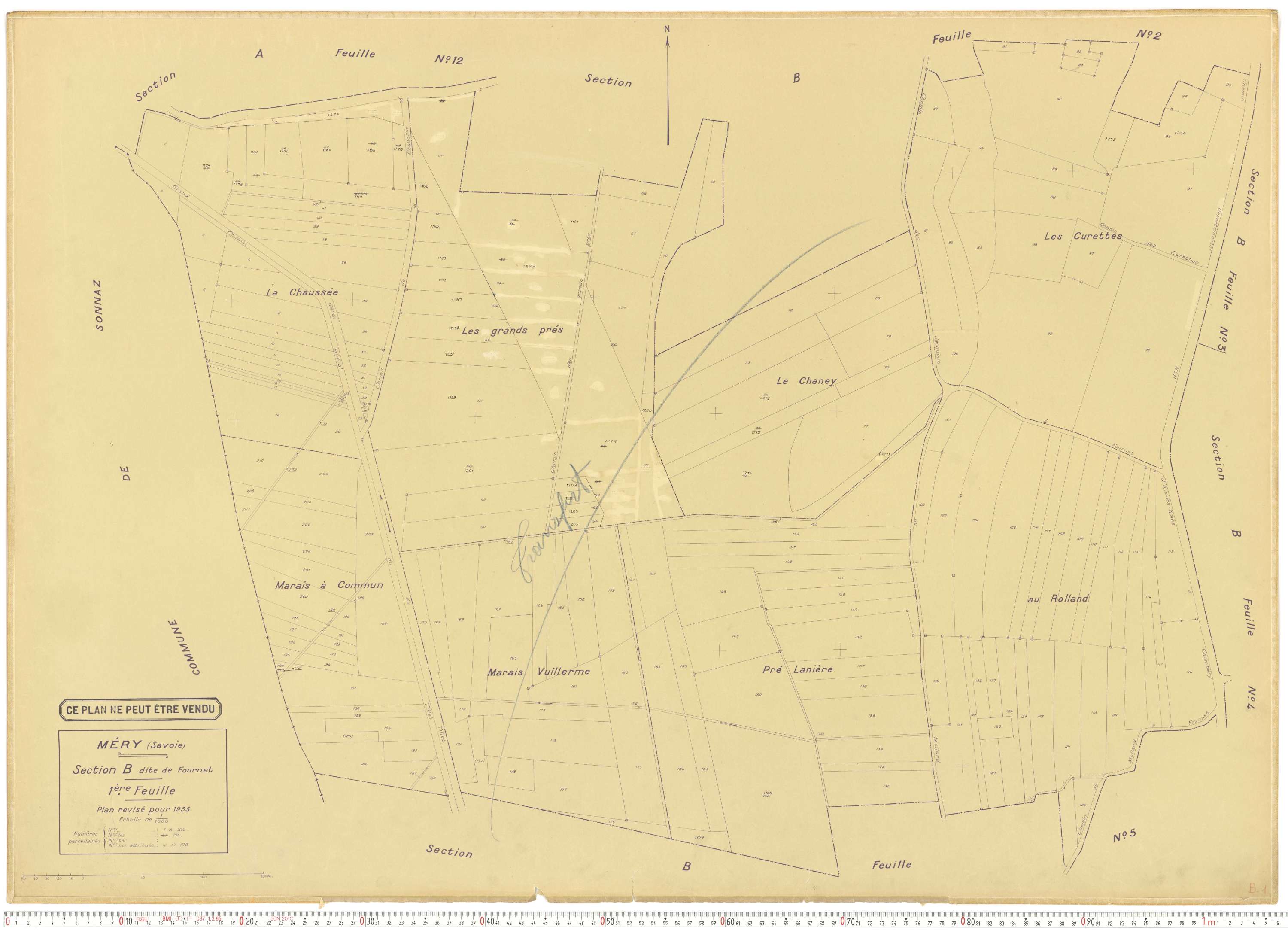 Méry - Plans cadastraux du cadastre rénové.