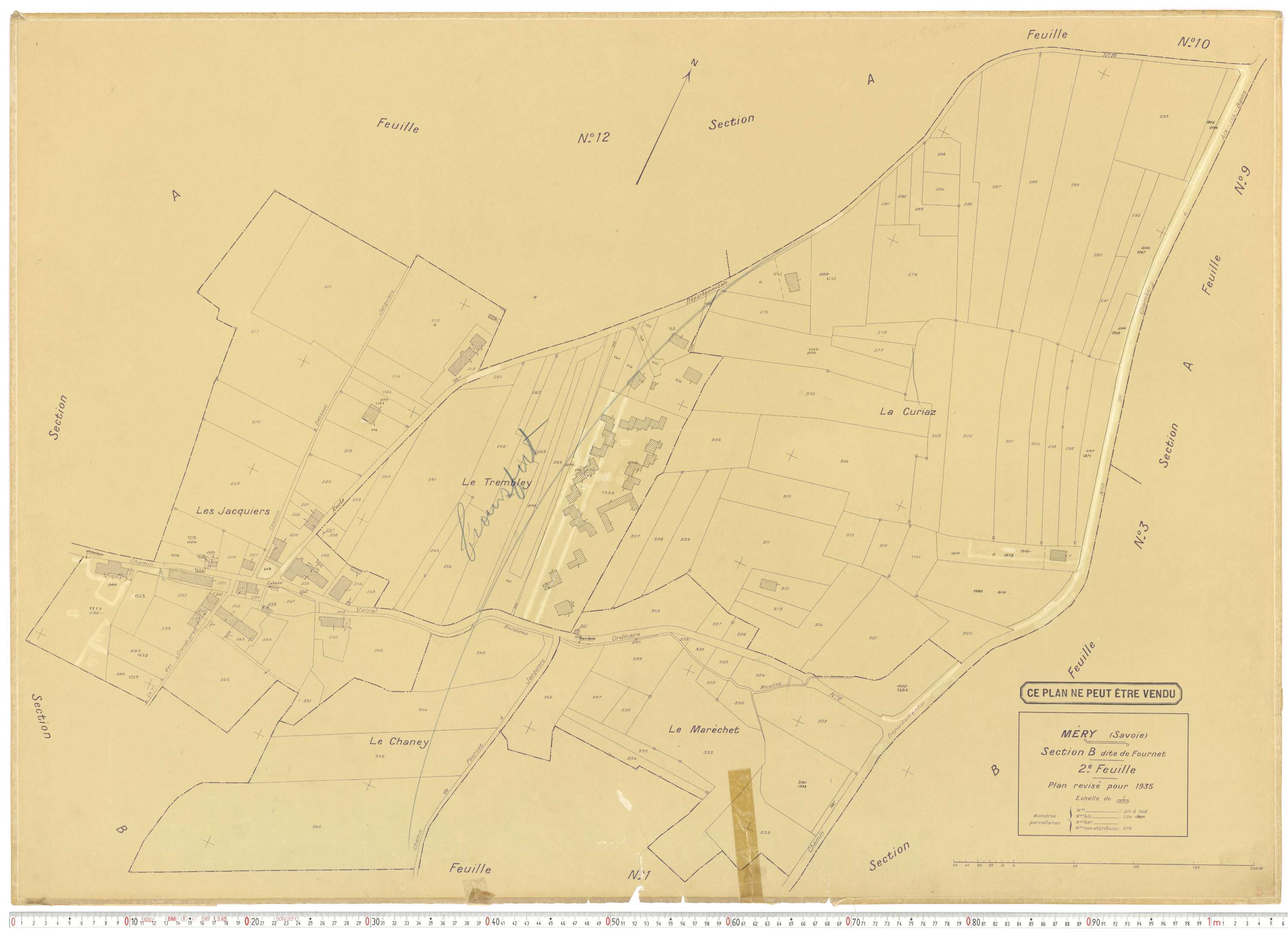 Méry - Plans cadastraux du cadastre rénové.