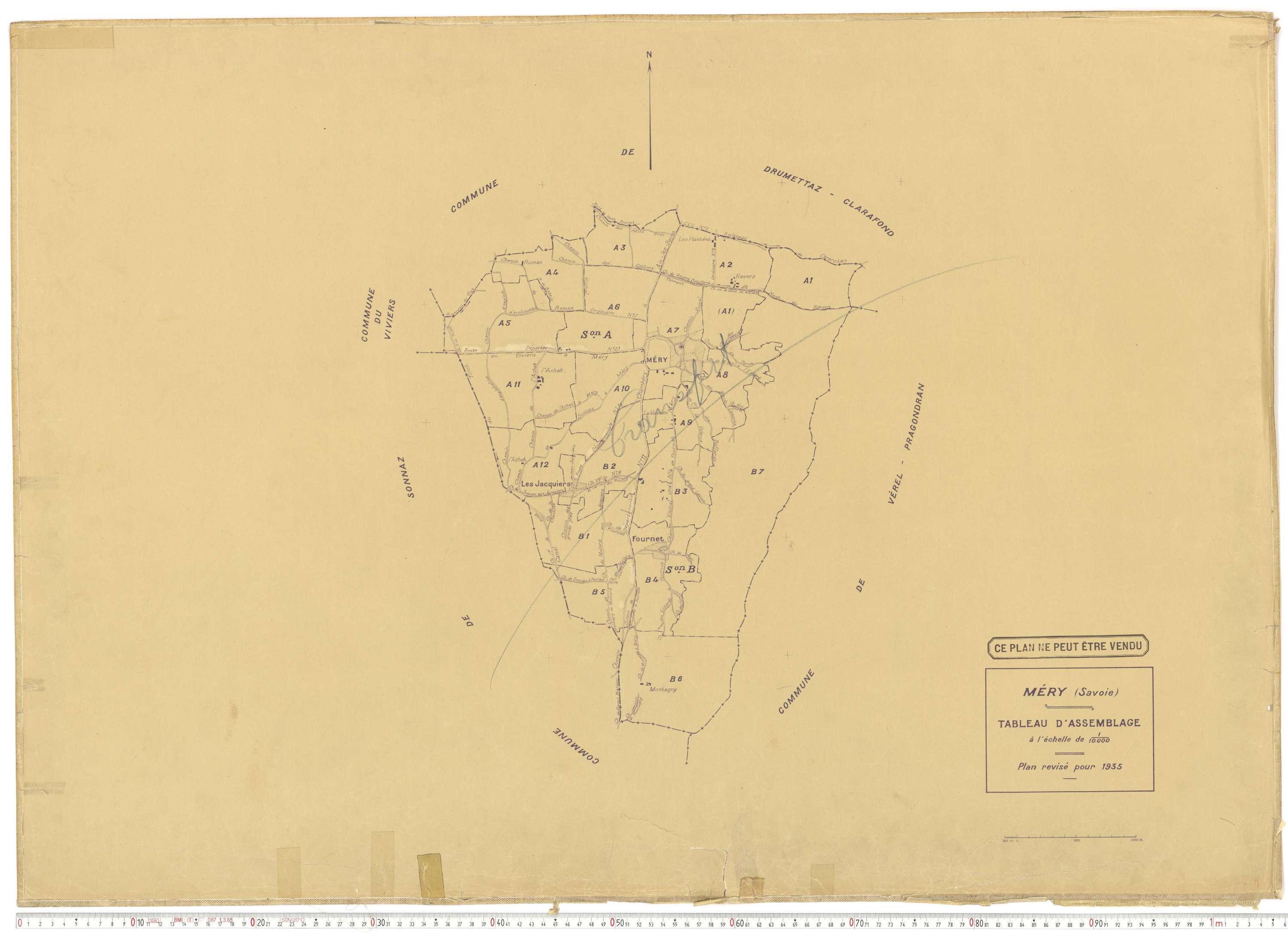Méry - Plans cadastraux du cadastre rénové.