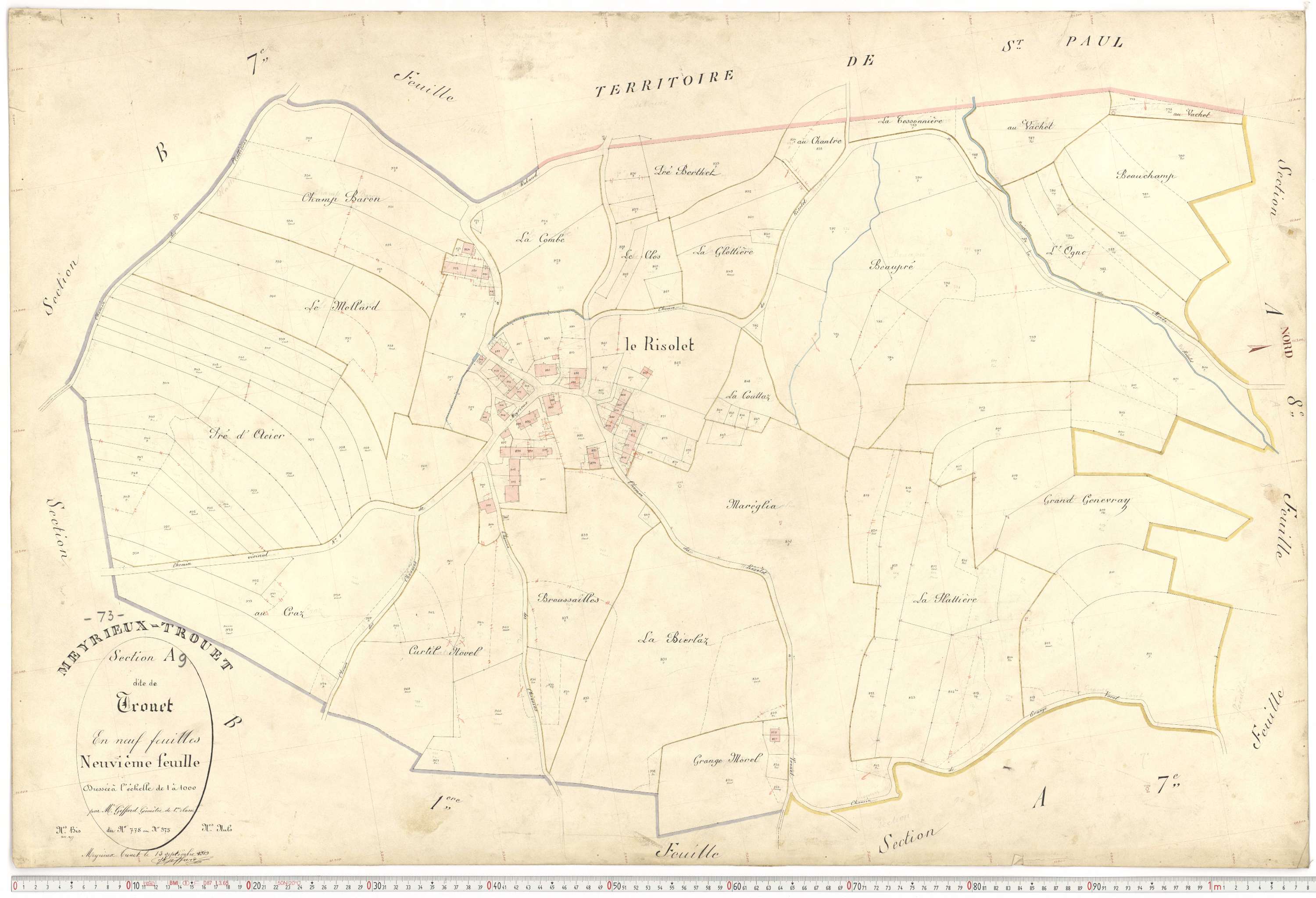 Meyrieux-Trouet - Plans cadastraux du premier cadastre français.
