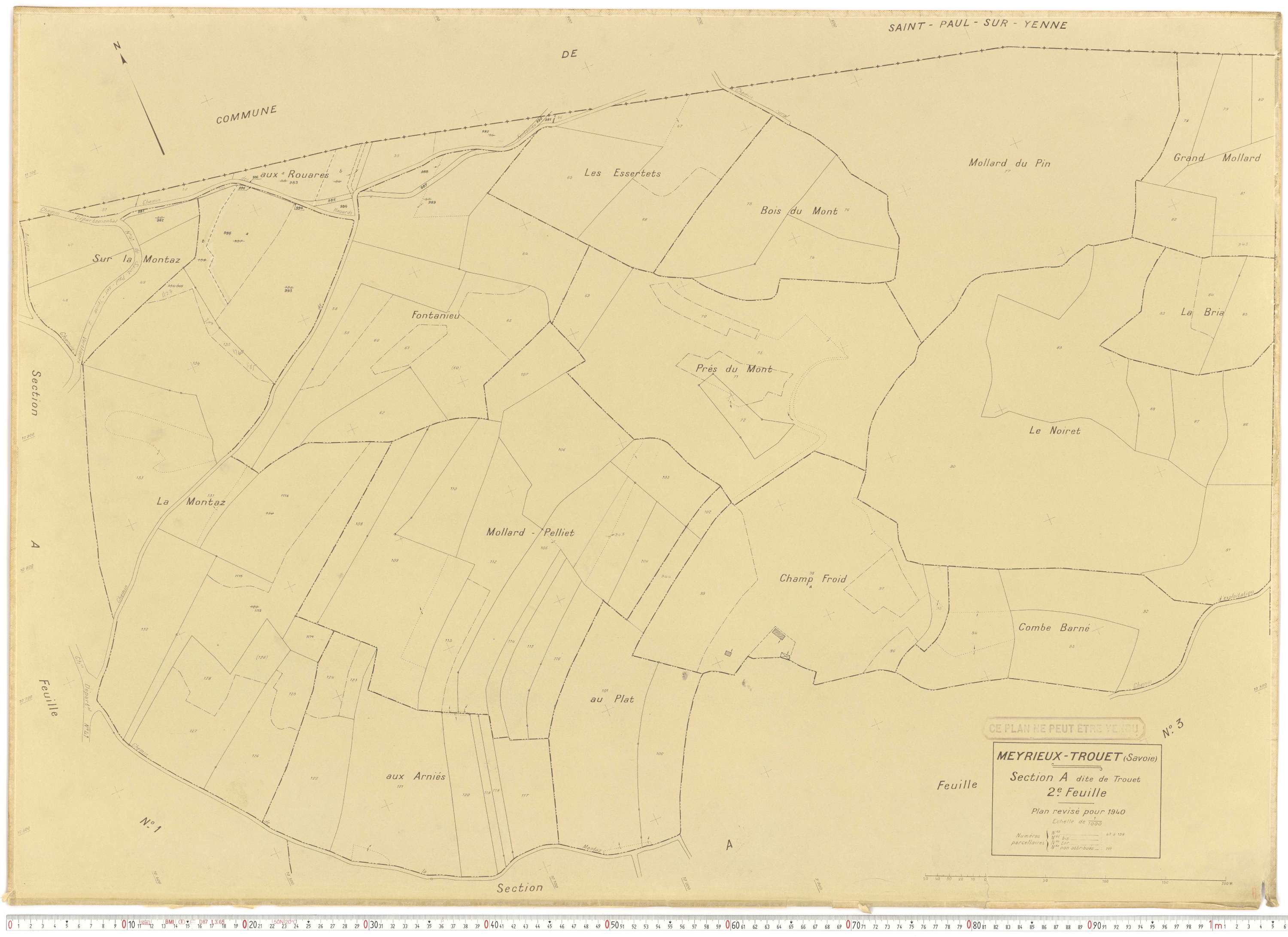 Meyrieux-Trouet - Plans cadastraux du cadastre rénové.