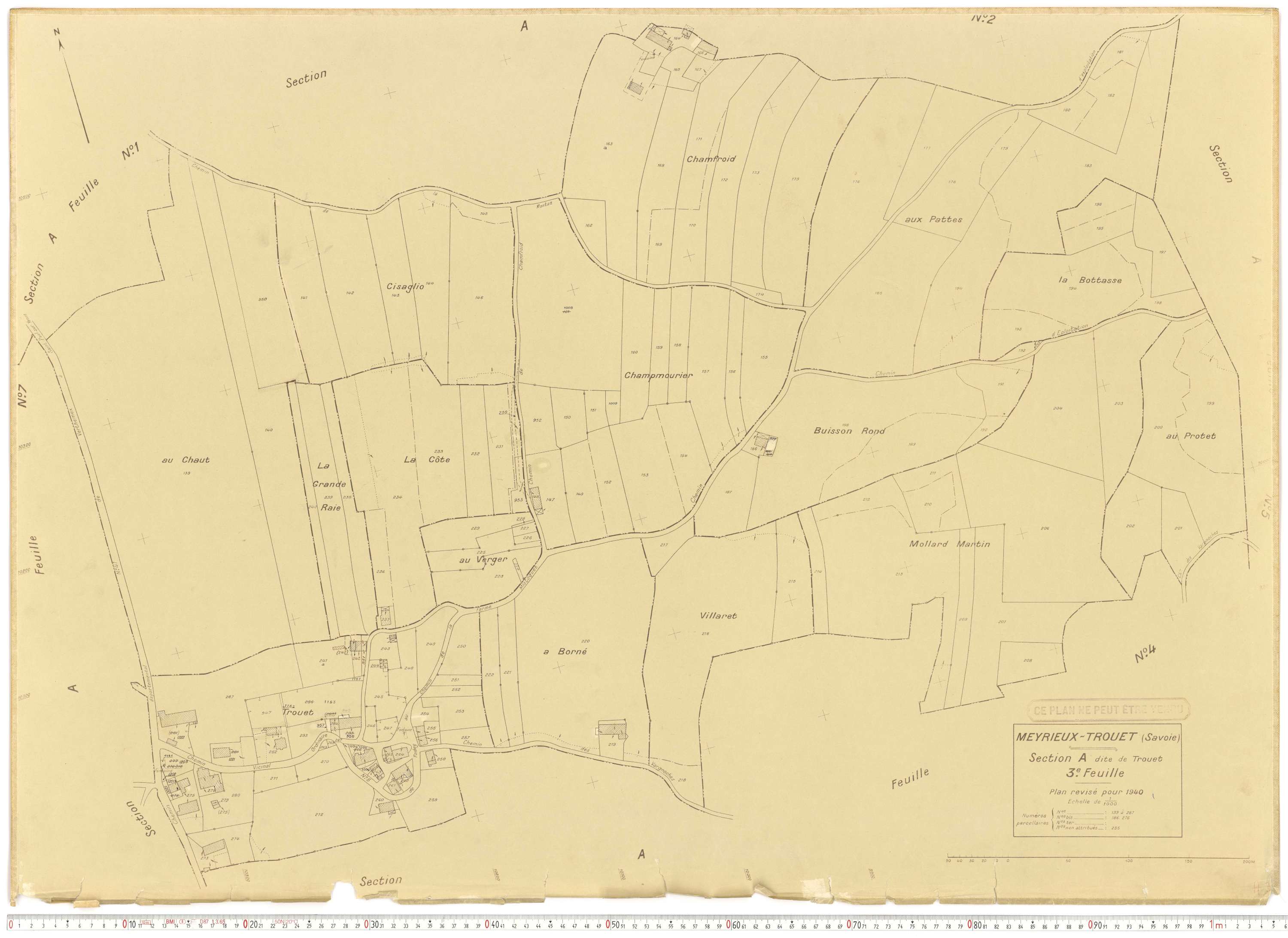 Meyrieux-Trouet - Plans cadastraux du cadastre rénové.