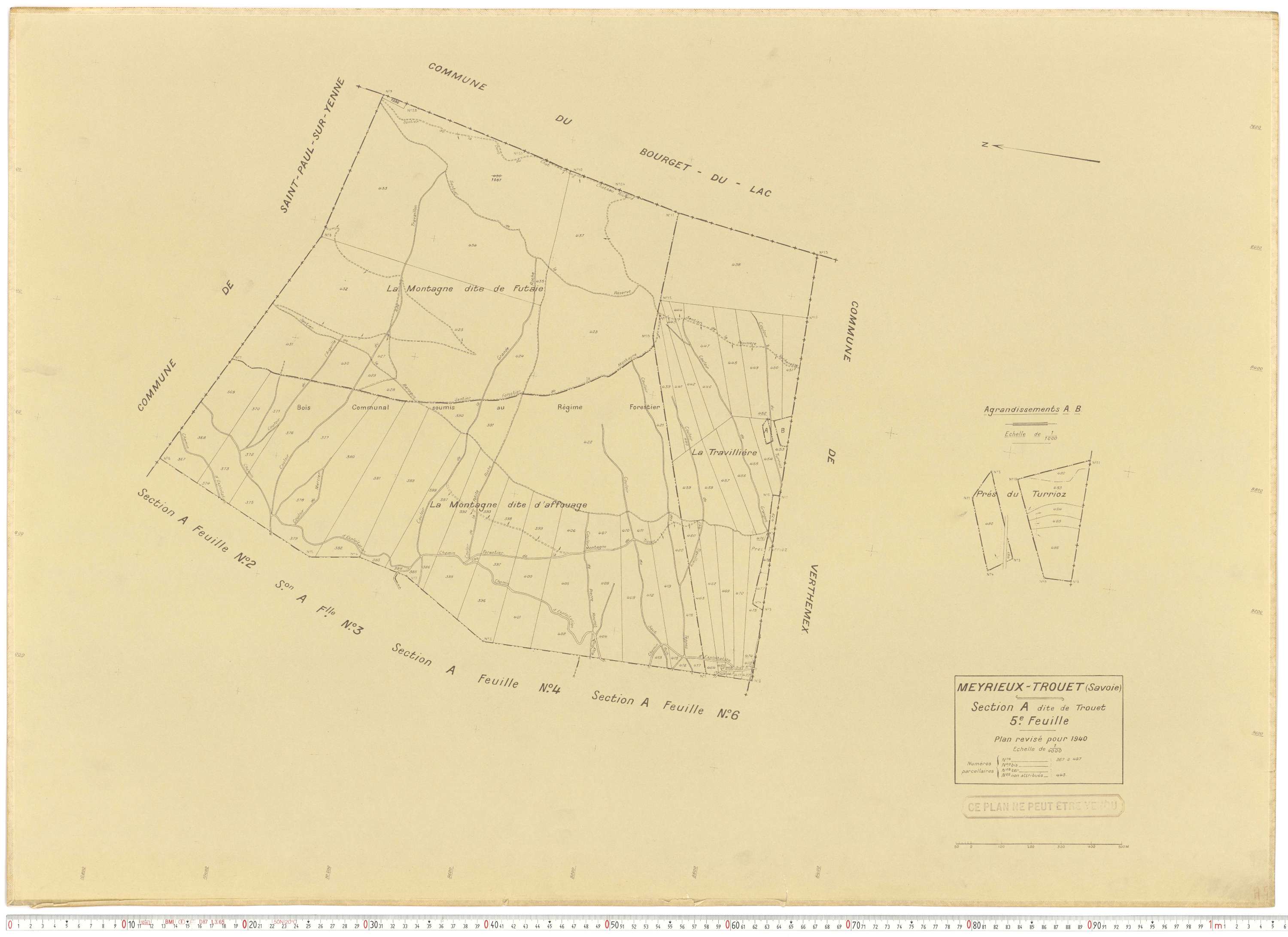 Meyrieux-Trouet - Plans cadastraux du cadastre rénové.