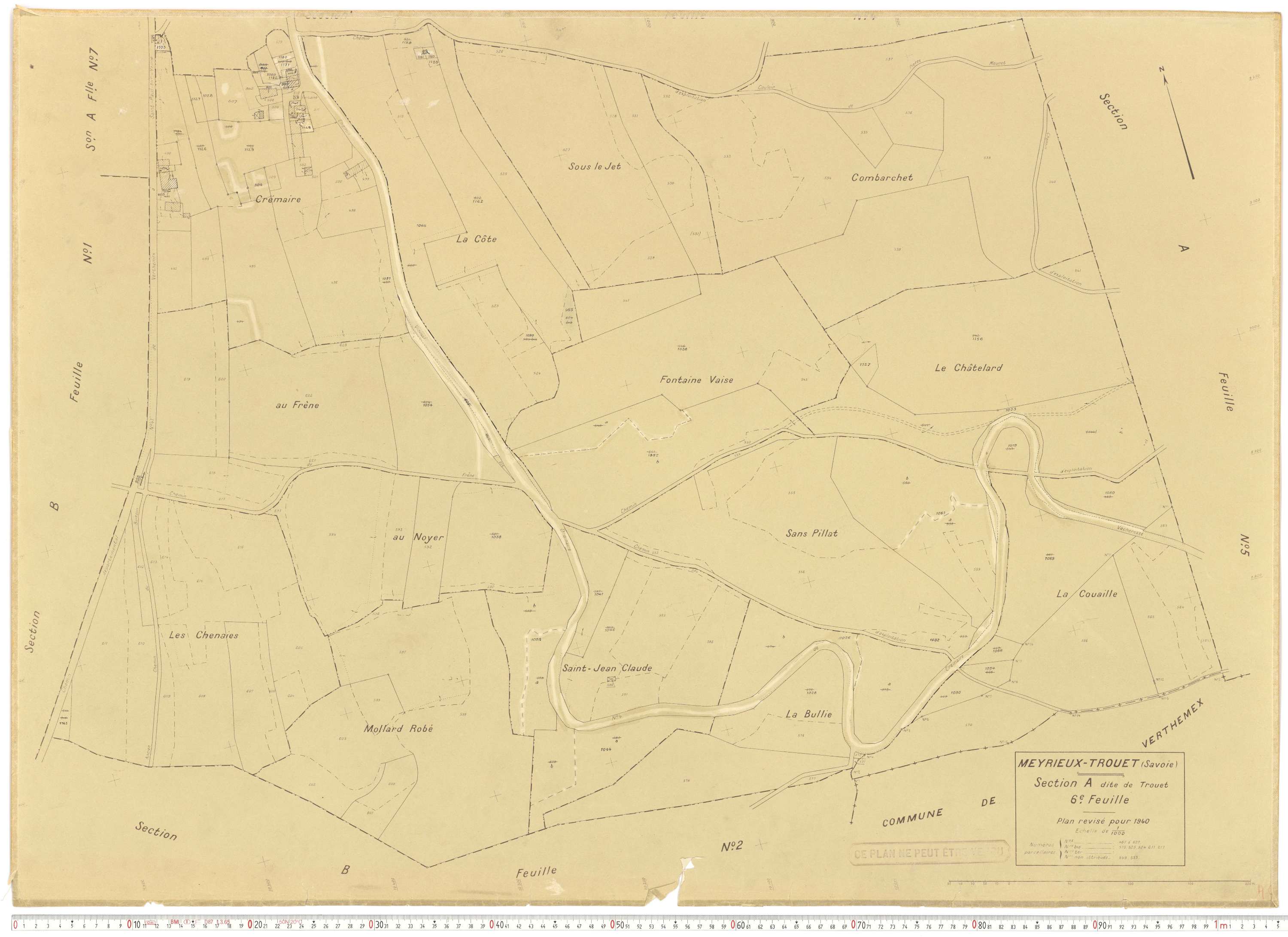 Meyrieux-Trouet - Plans cadastraux du cadastre rénové.