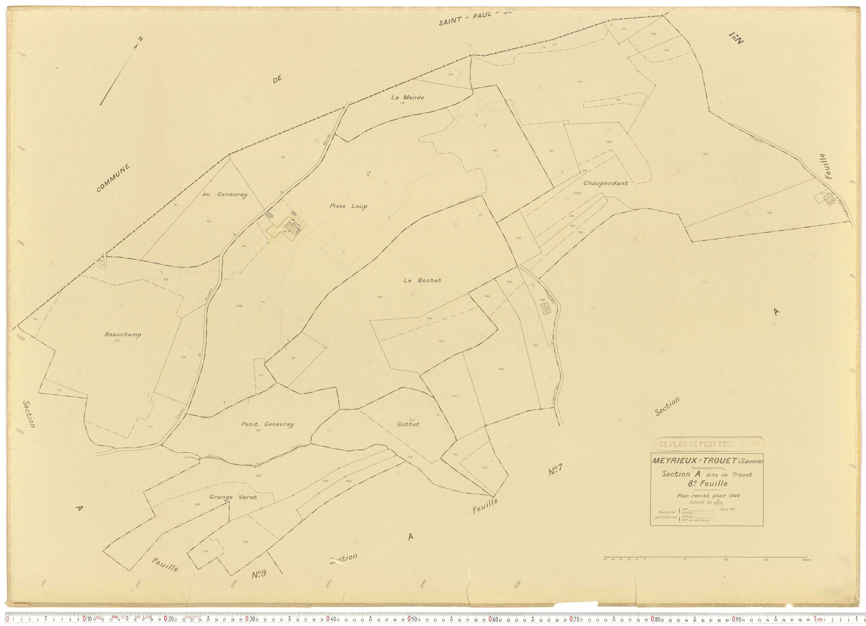 Meyrieux-Trouet - Plans cadastraux du cadastre rénové.