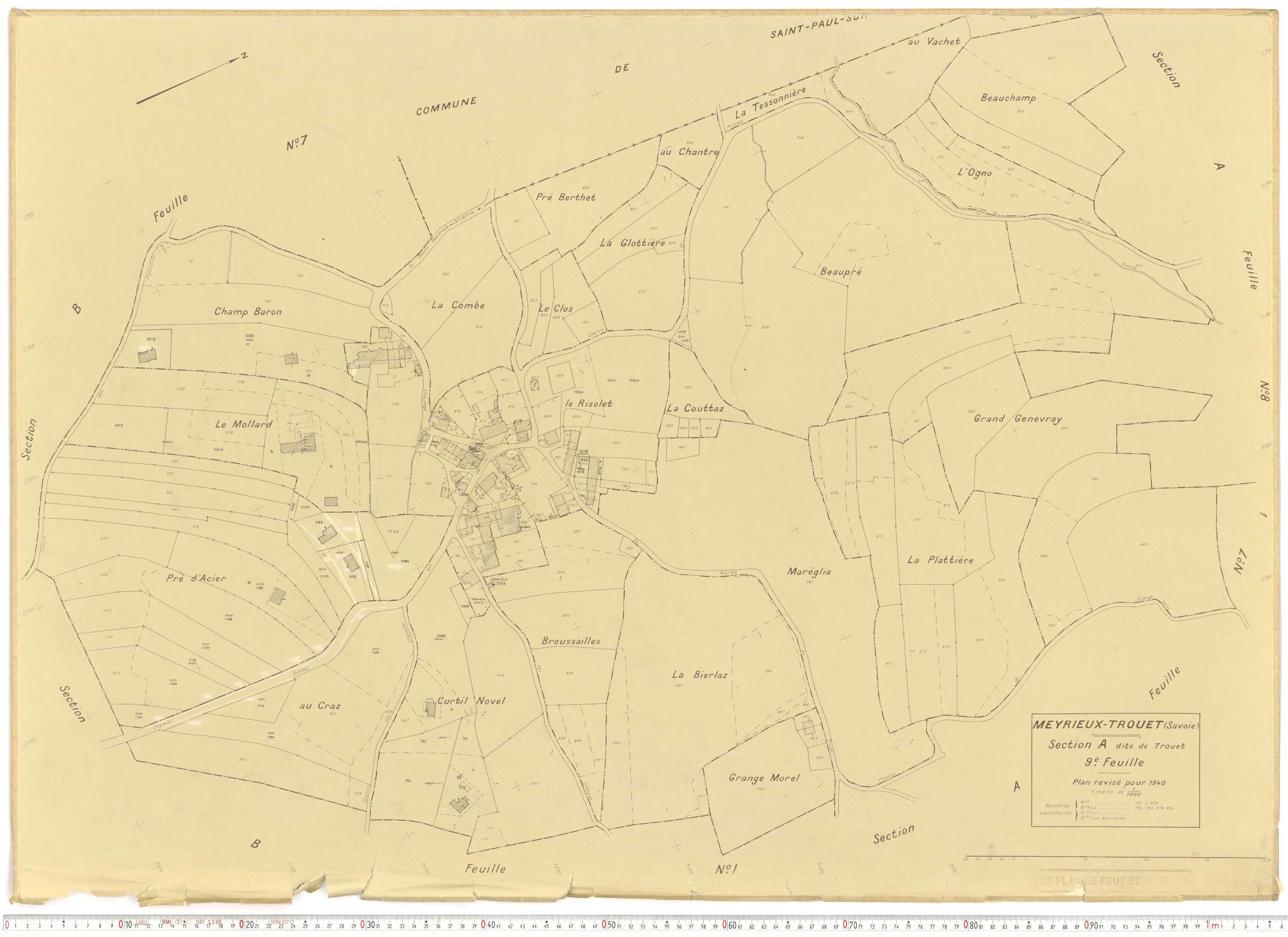 Meyrieux-Trouet - Plans cadastraux du cadastre rénové.