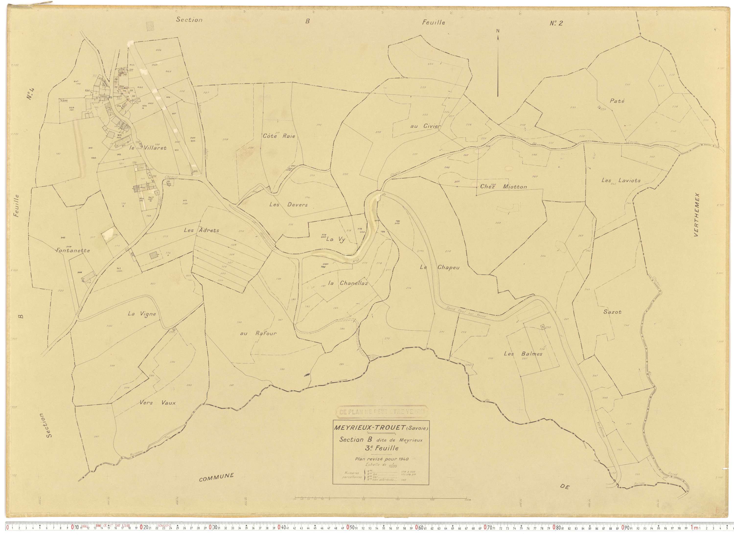 Meyrieux-Trouet - Plans cadastraux du cadastre rénové.