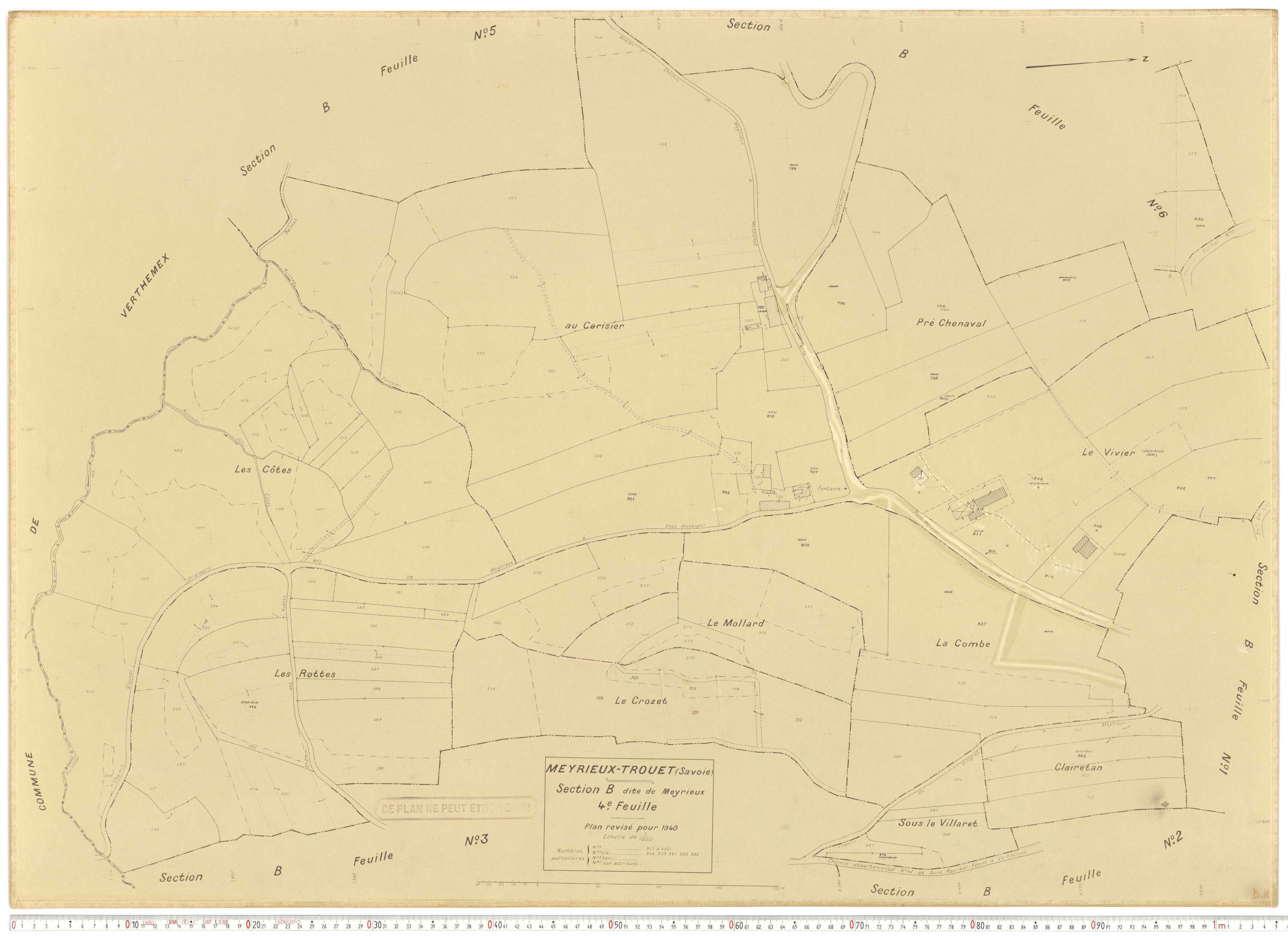 Meyrieux-Trouet - Plans cadastraux du cadastre rénové.