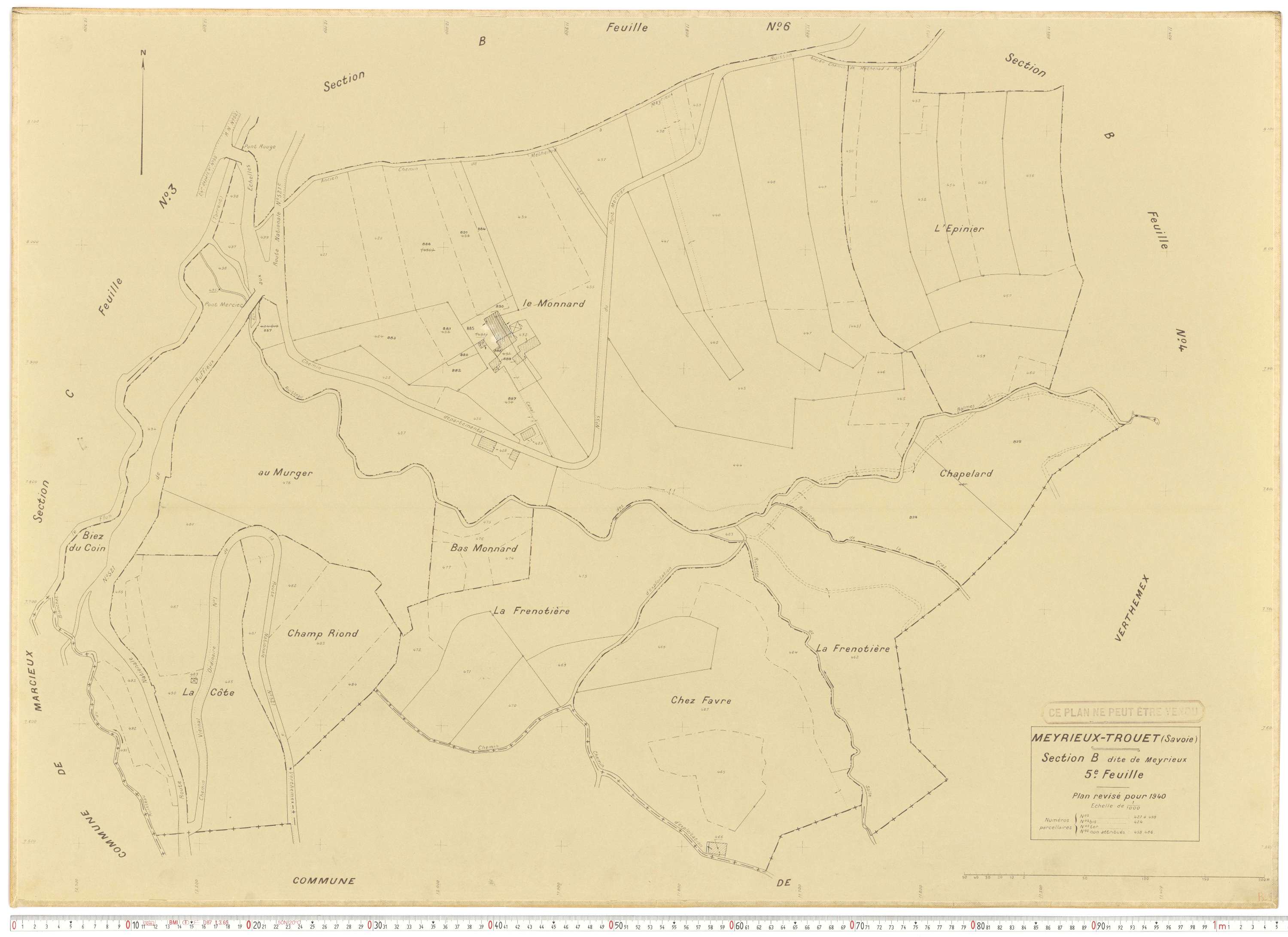 Meyrieux-Trouet - Plans cadastraux du cadastre rénové.