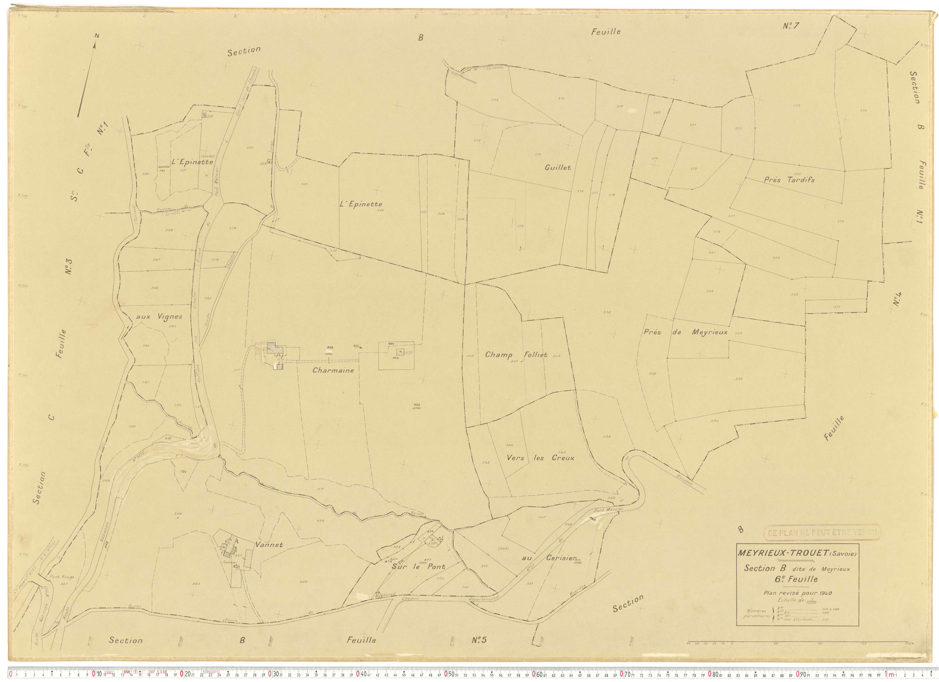 Meyrieux-Trouet - Plans cadastraux du cadastre rénové.