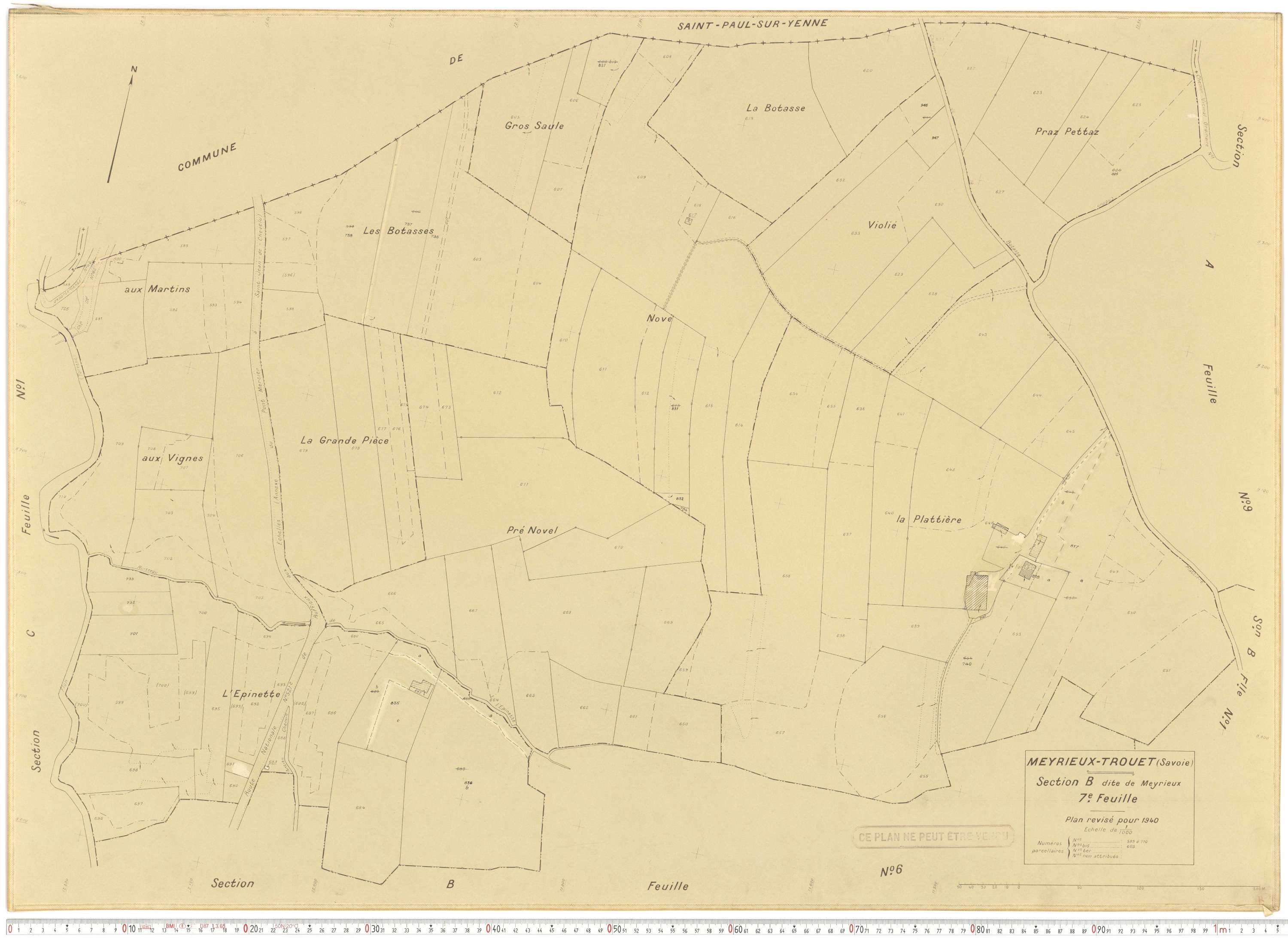 Meyrieux-Trouet - Plans cadastraux du cadastre rénové.