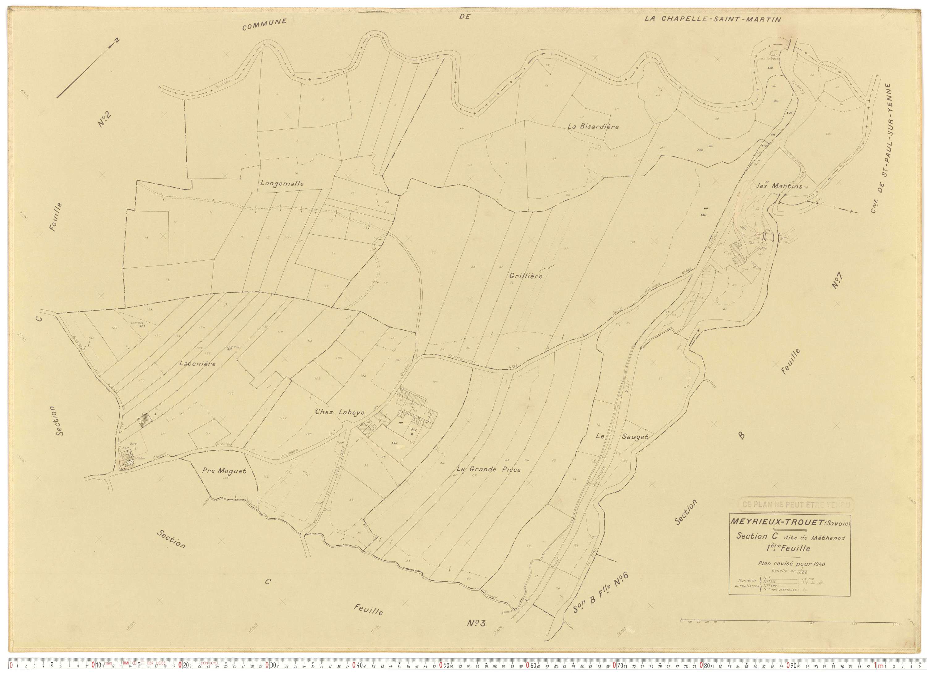 Meyrieux-Trouet - Plans cadastraux du cadastre rénové.