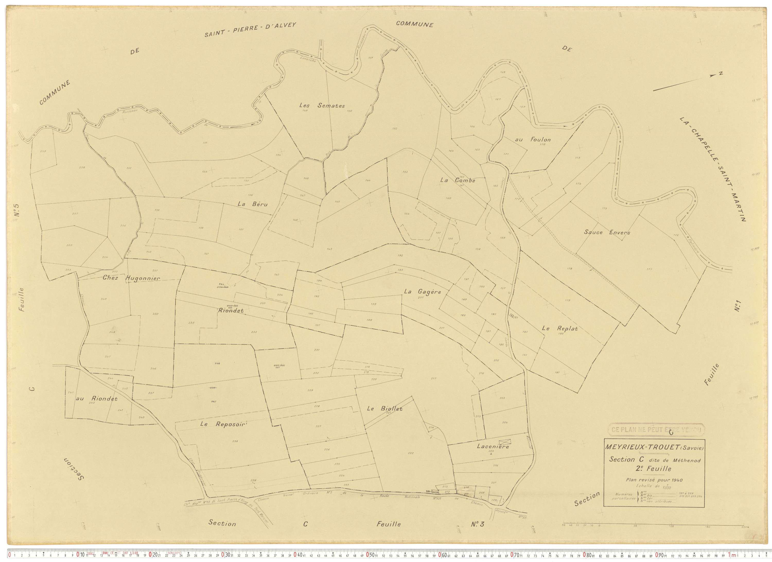Meyrieux-Trouet - Plans cadastraux du cadastre rénové.