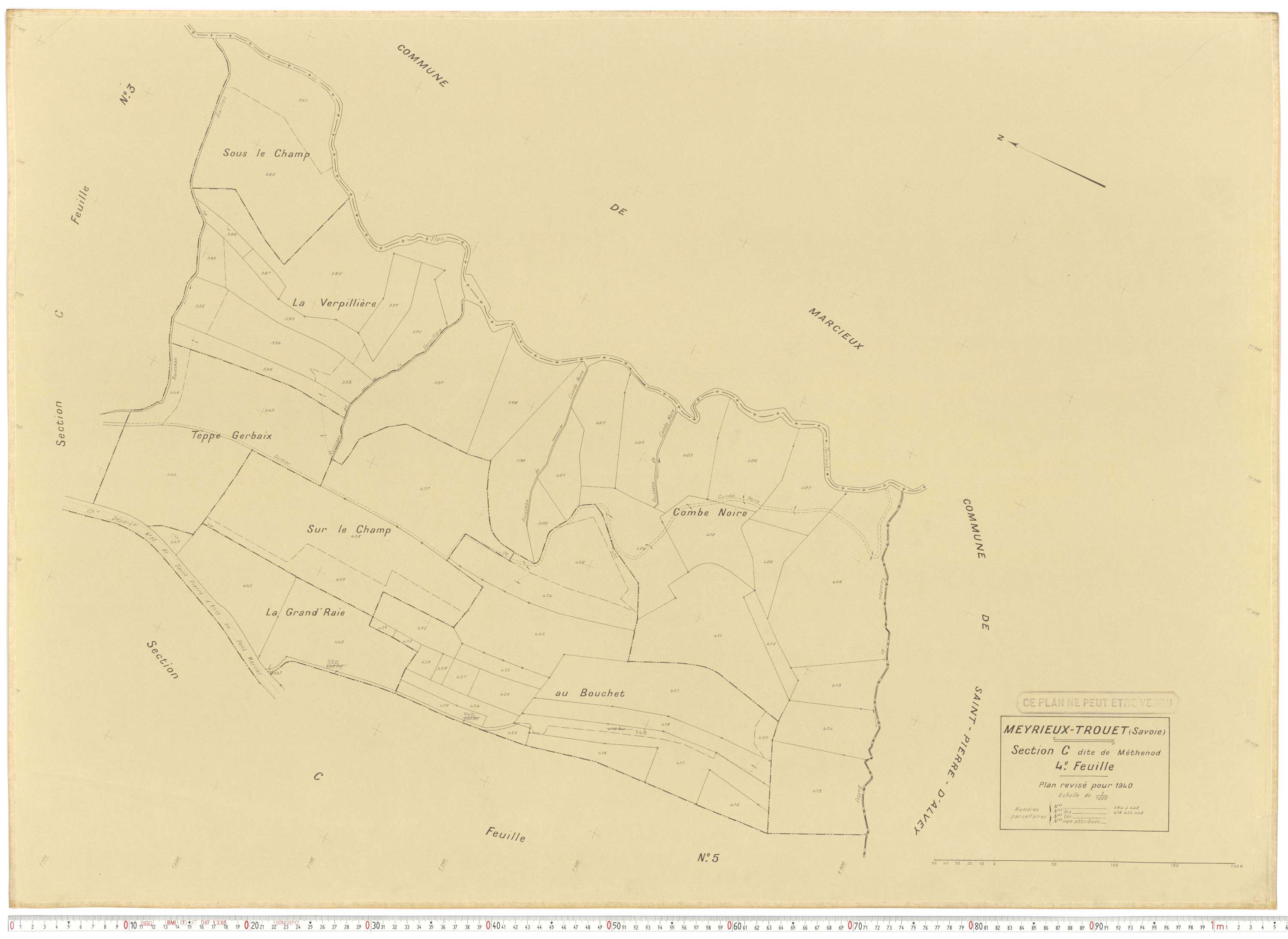 Meyrieux-Trouet - Plans cadastraux du cadastre rénové.