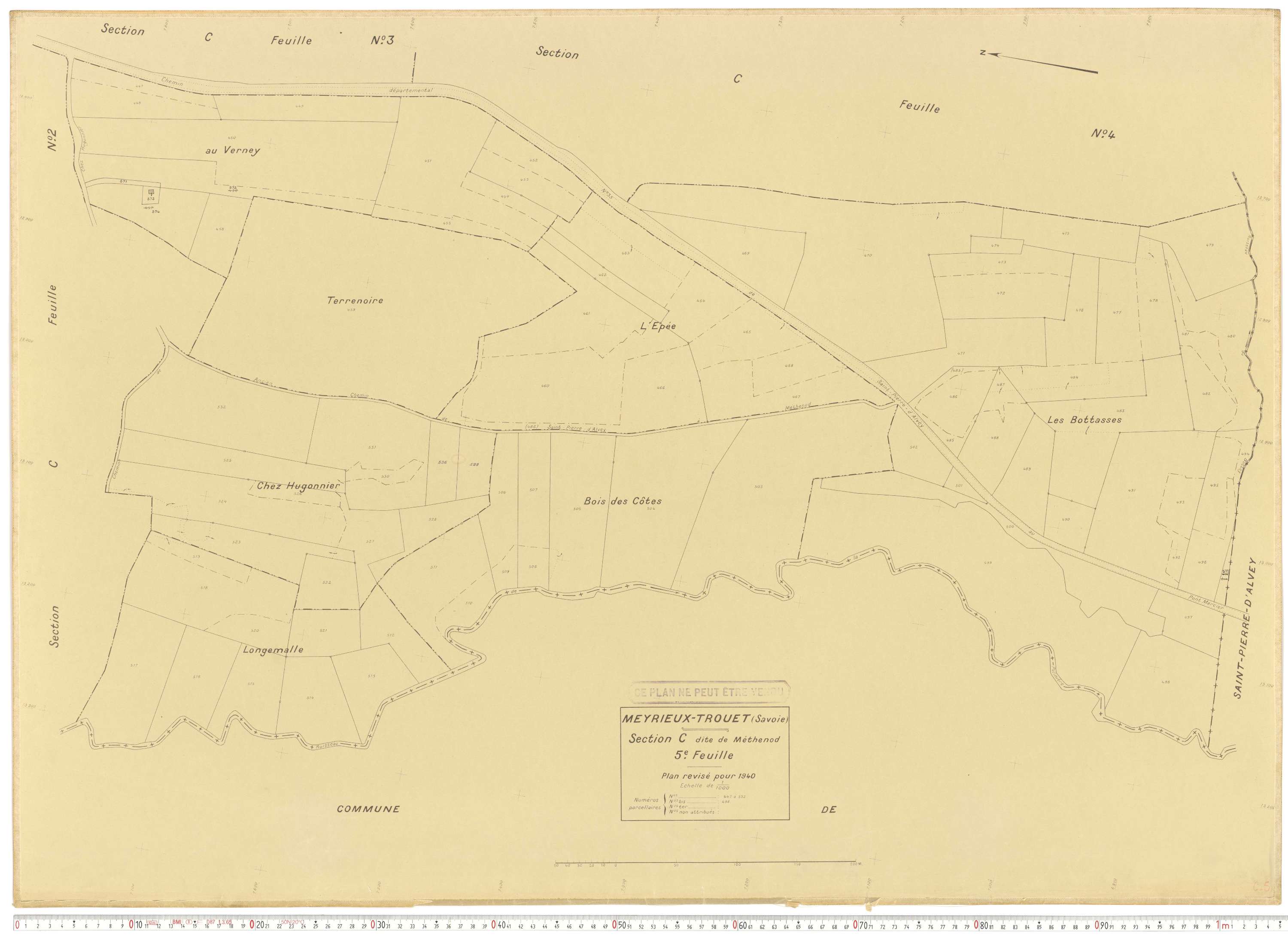 Meyrieux-Trouet - Plans cadastraux du cadastre rénové.