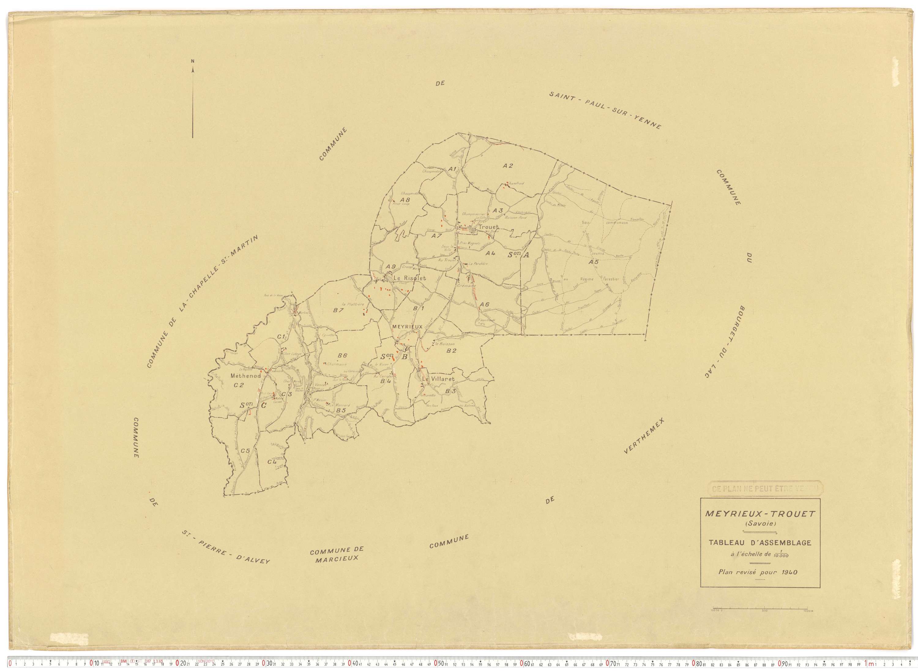 Meyrieux-Trouet - Plans cadastraux du cadastre rénové.