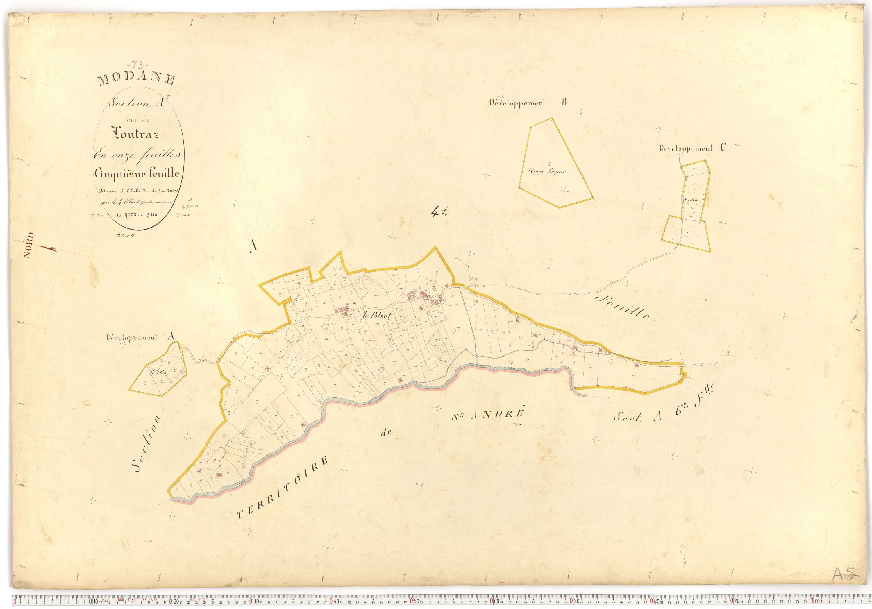 Modane - Plans cadastraux du premier cadastre français.
