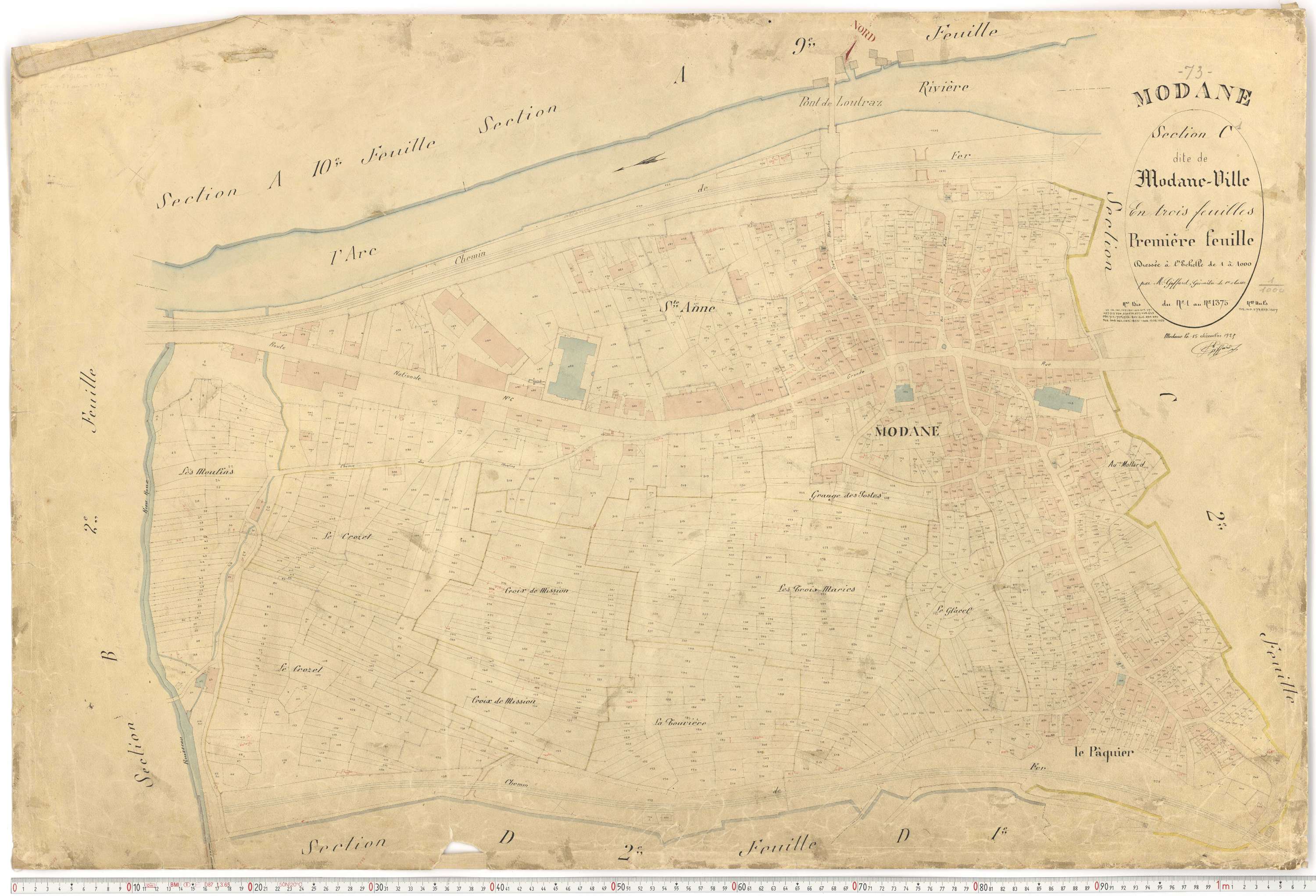 Modane - Plans cadastraux du premier cadastre français.