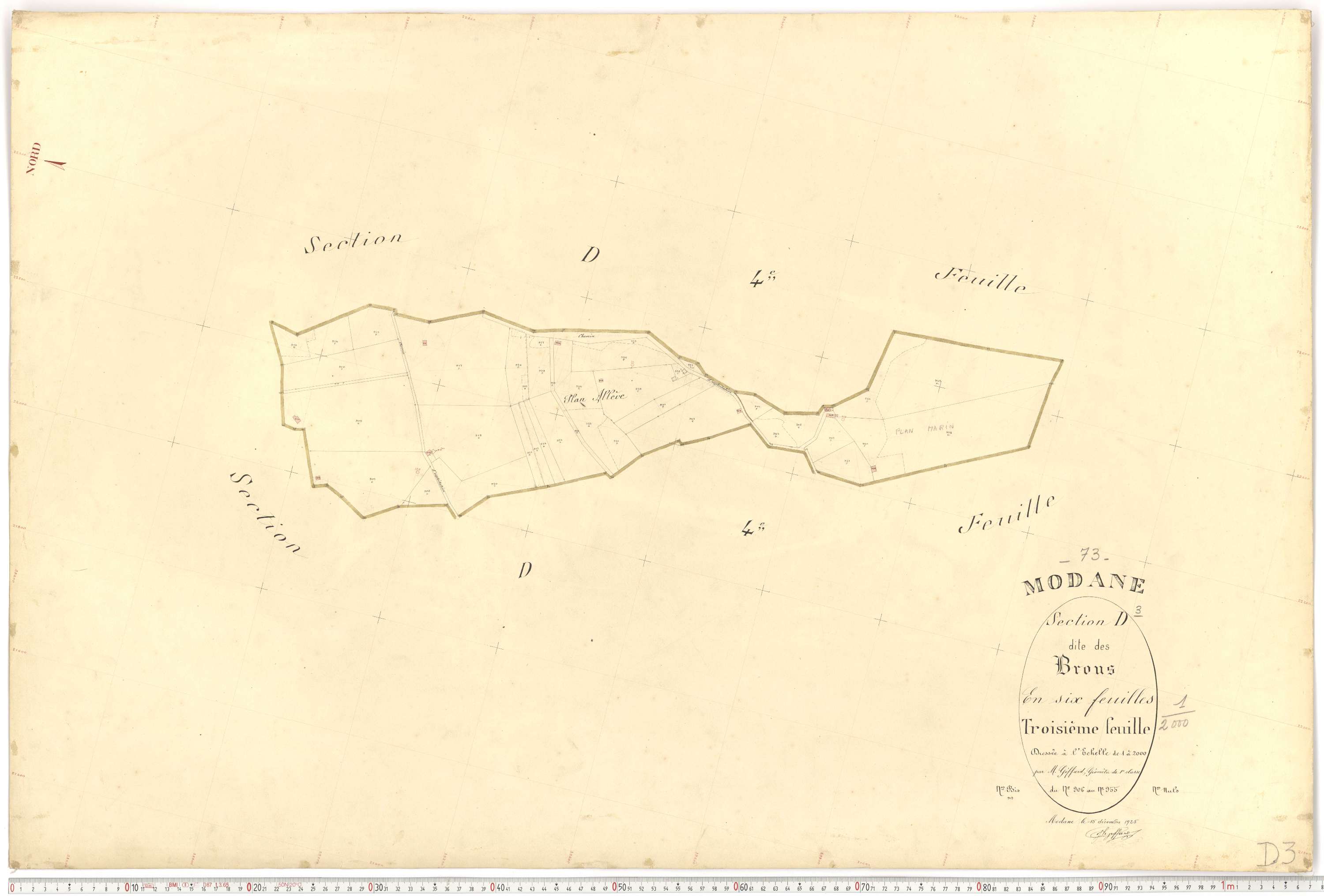 Modane - Plans cadastraux du premier cadastre français.