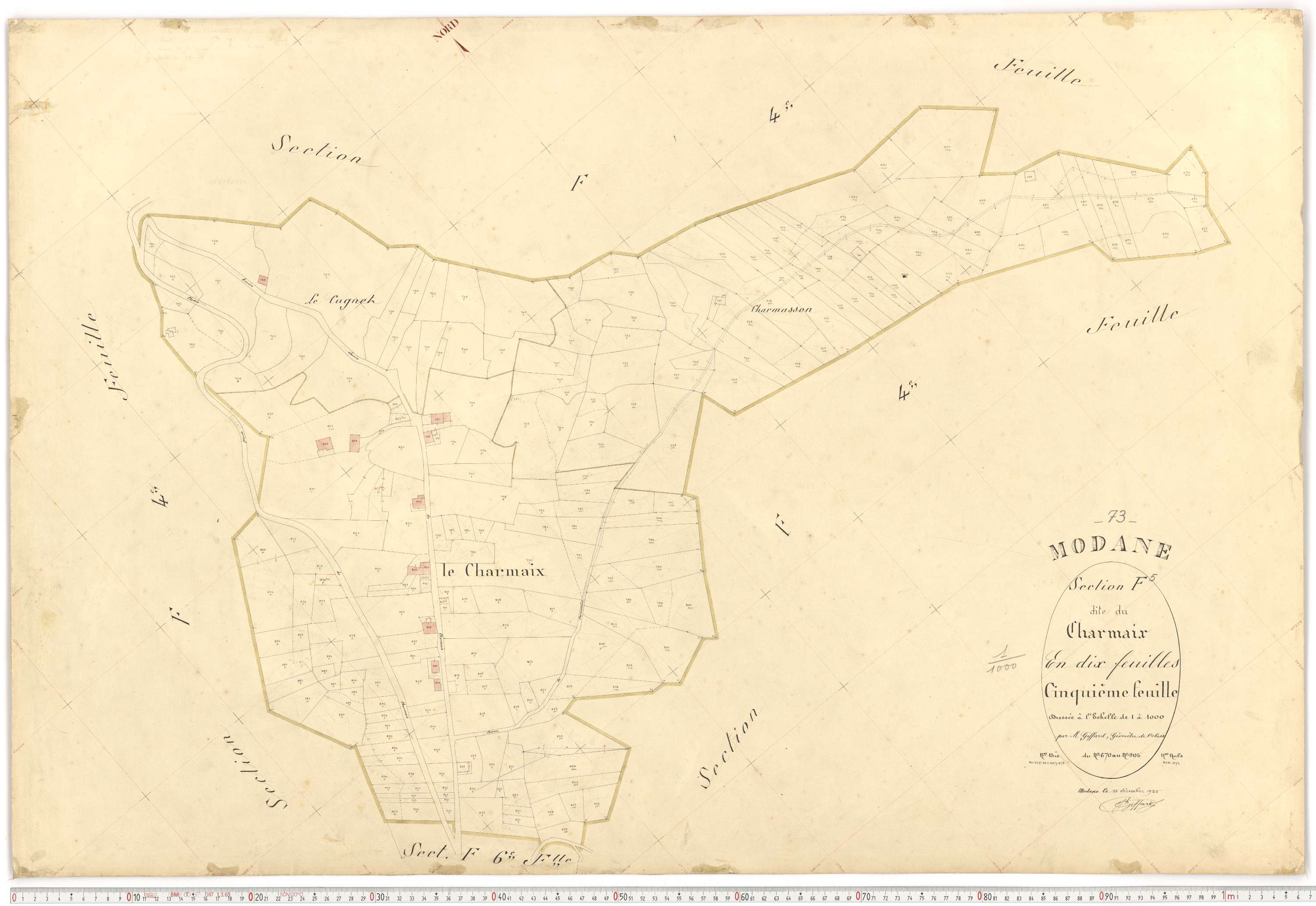 Modane - Plans cadastraux du premier cadastre français.