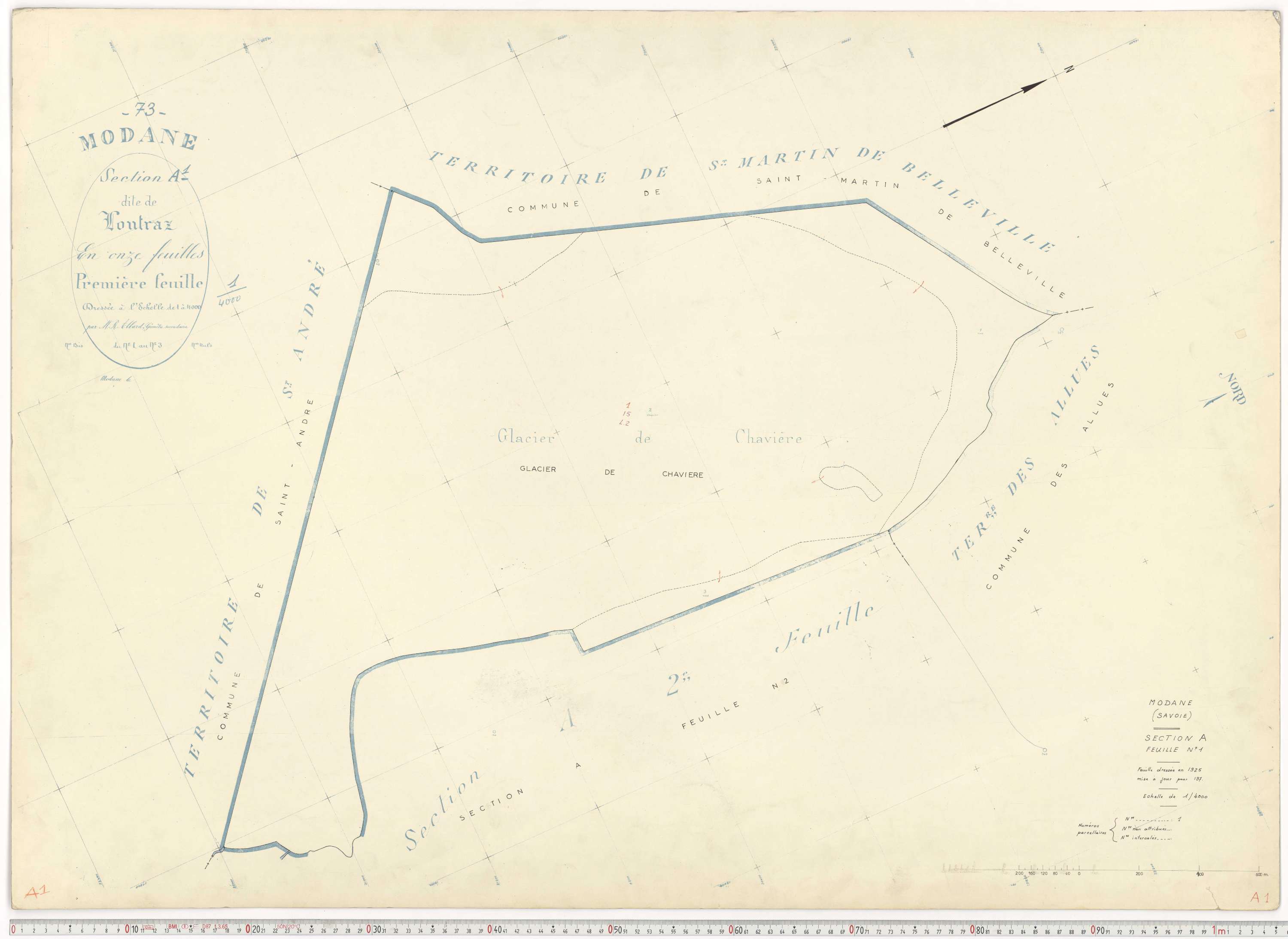 Modane - Plans cadastraux du cadastre rénové.
