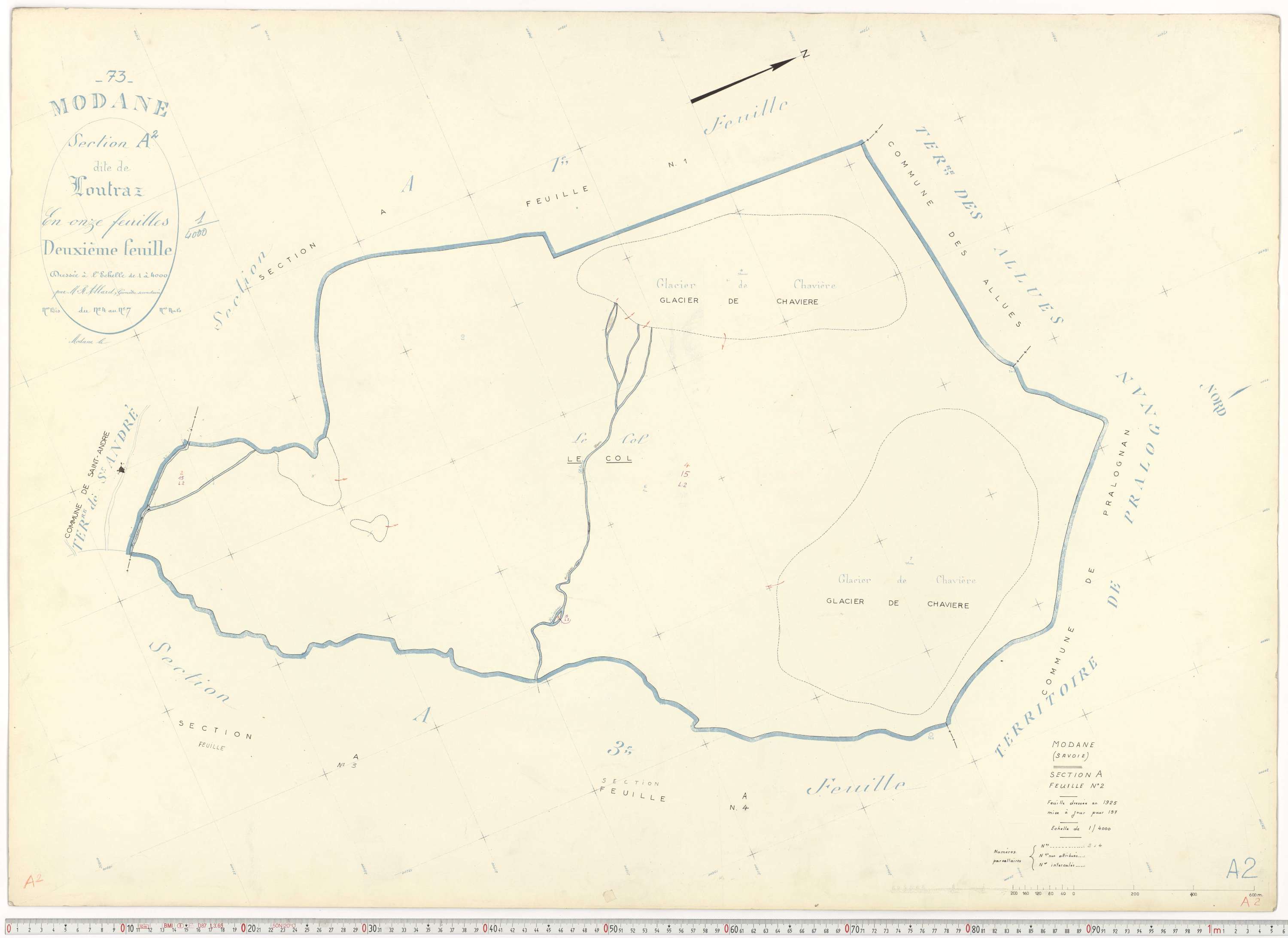 Modane - Plans cadastraux du cadastre rénové.