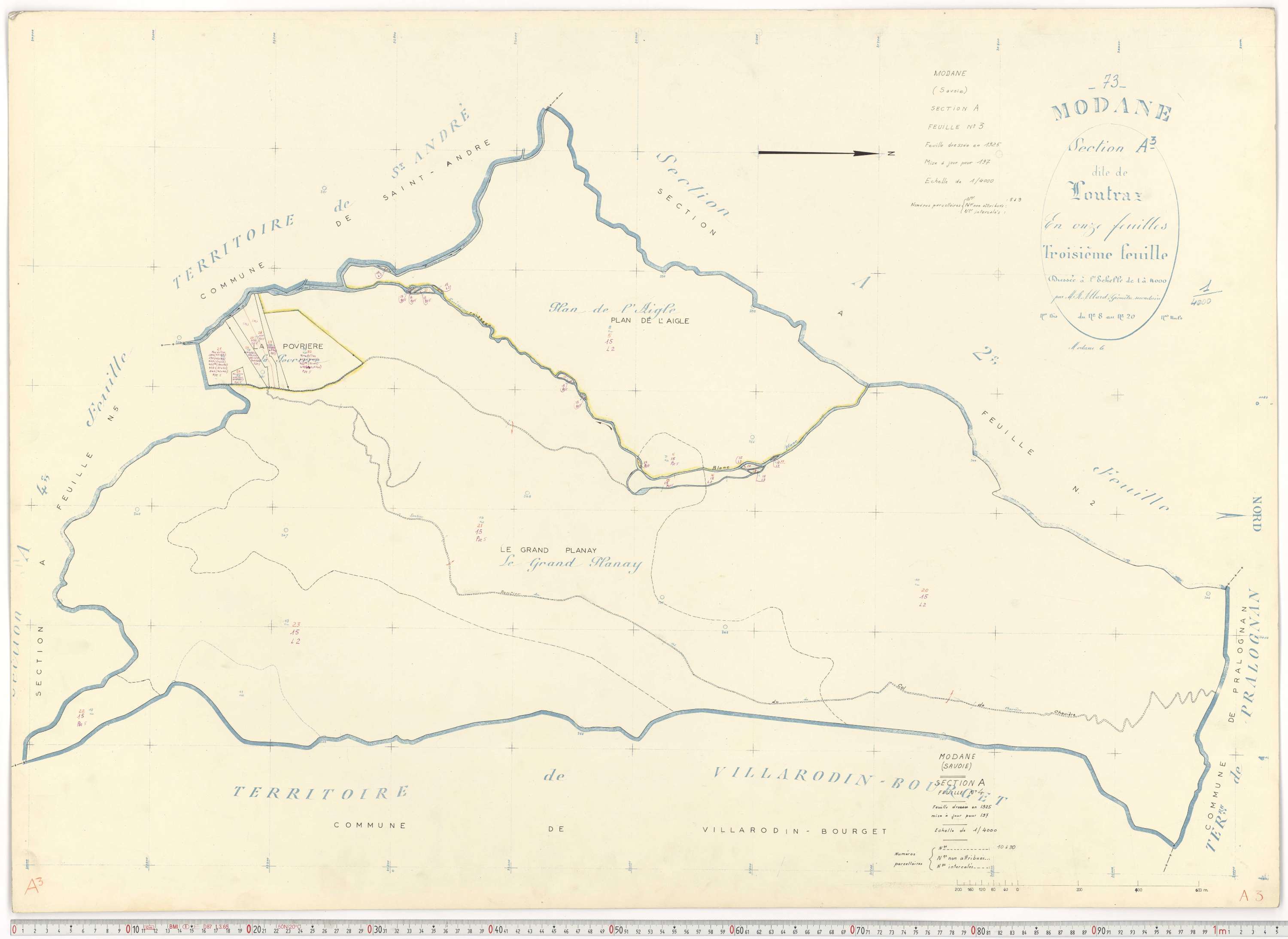 Modane - Plans cadastraux du cadastre rénové.