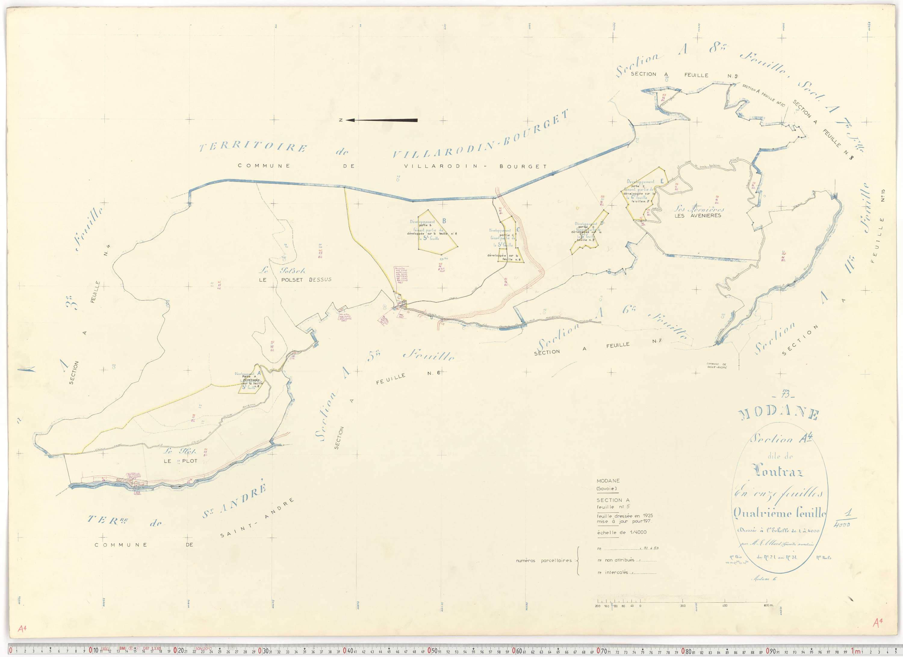 Modane - Plans cadastraux du cadastre rénové.