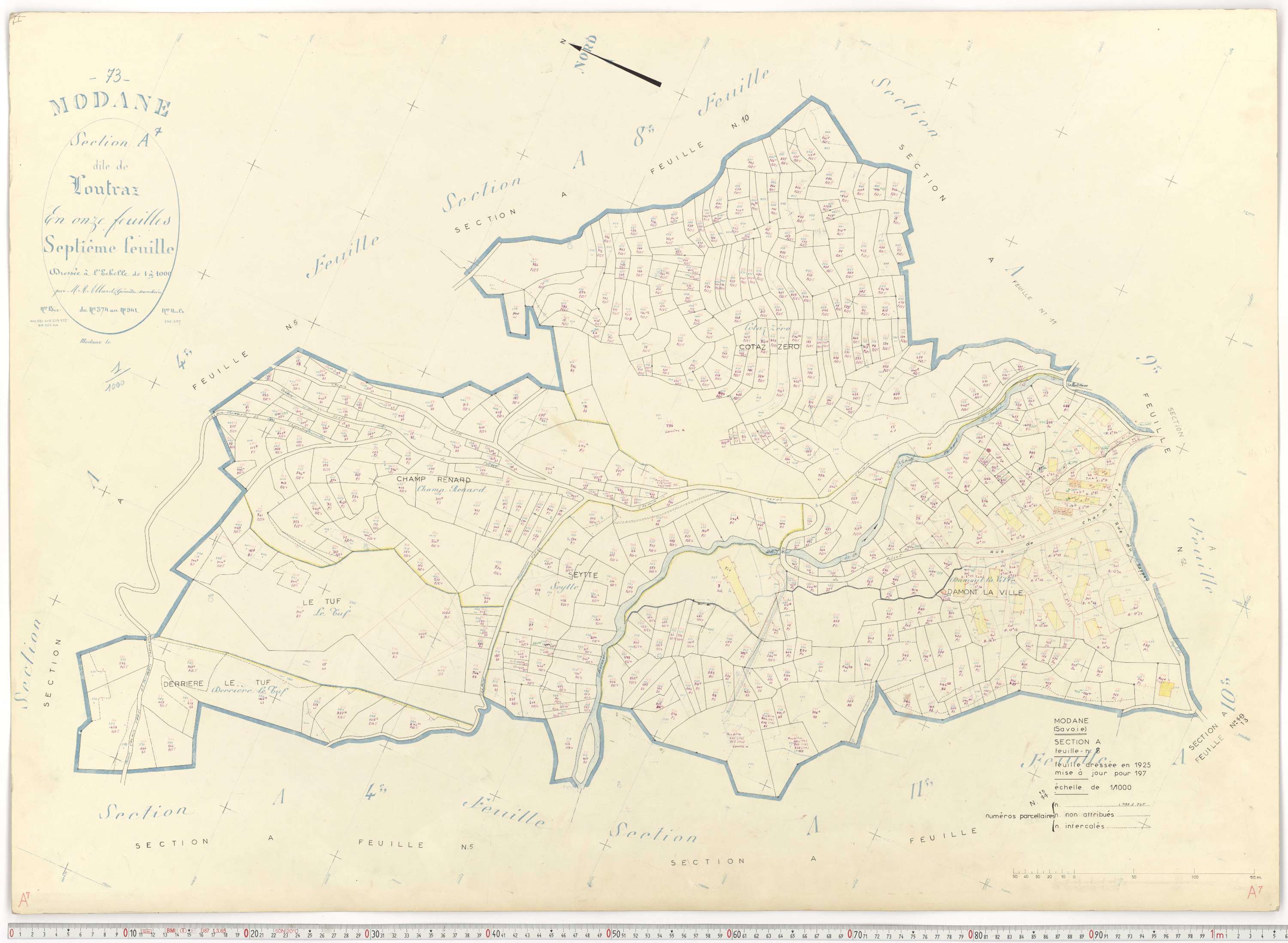 Modane - Plans cadastraux du cadastre rénové.