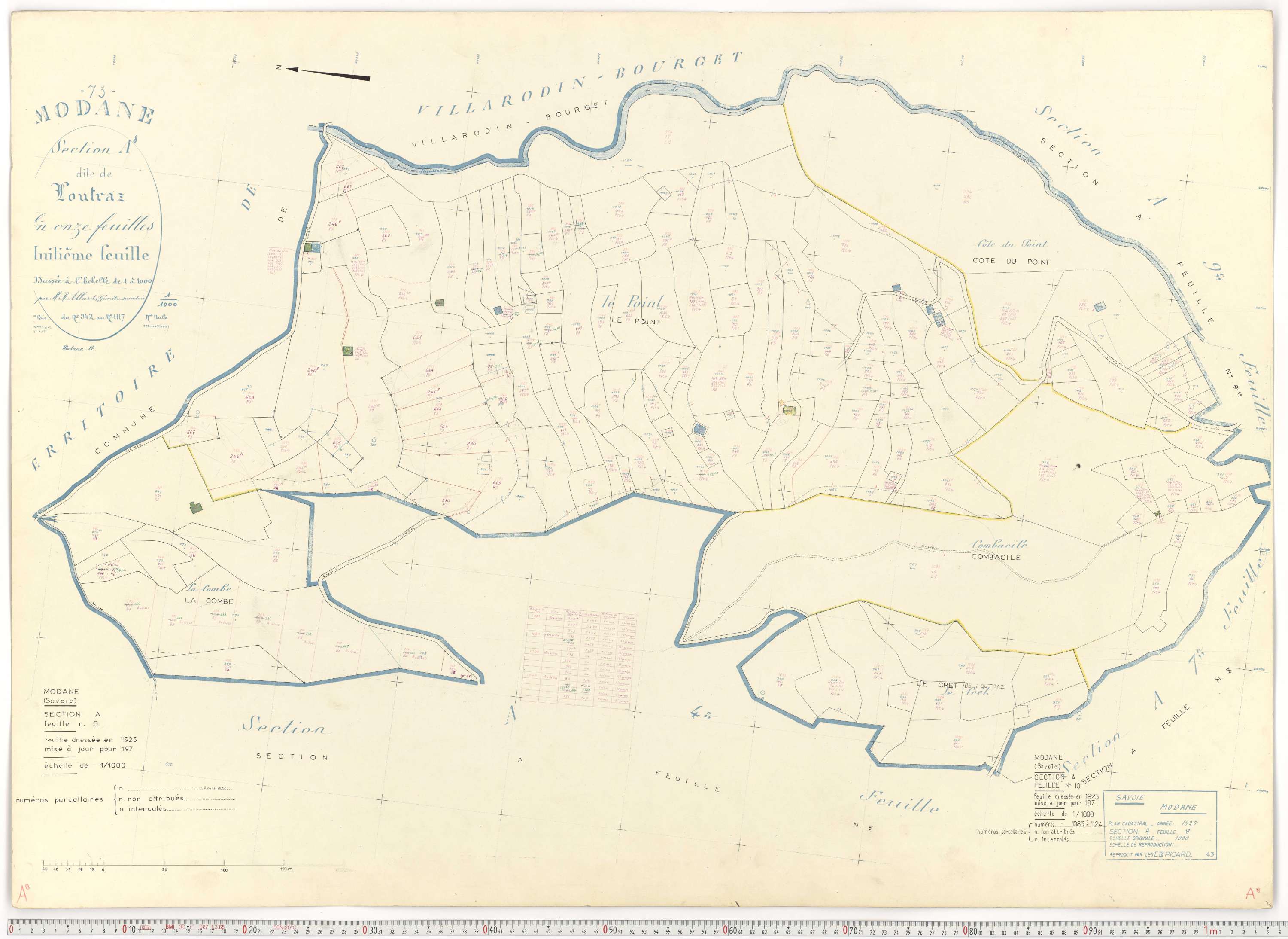 Modane - Plans cadastraux du cadastre rénové.