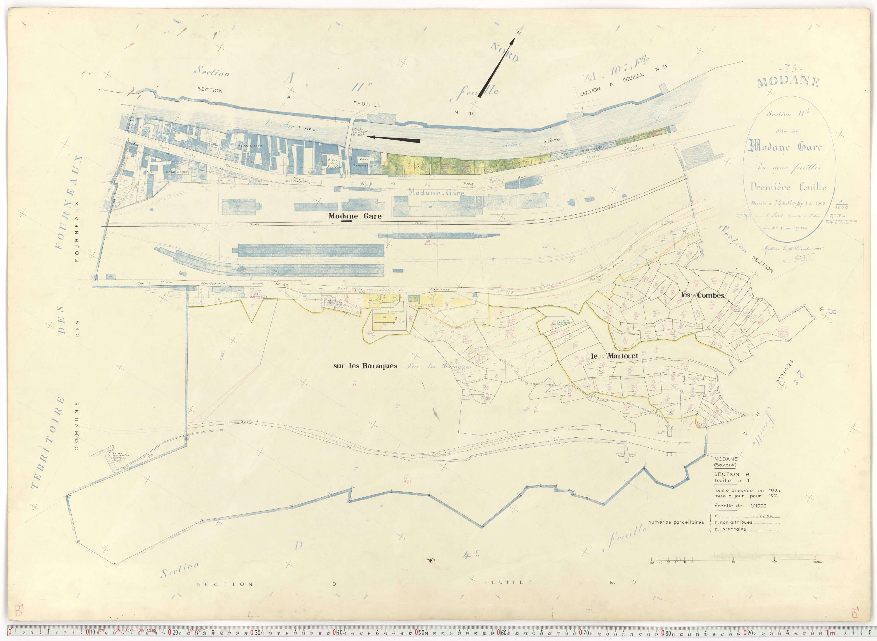 Modane - Plans cadastraux du cadastre rénové.