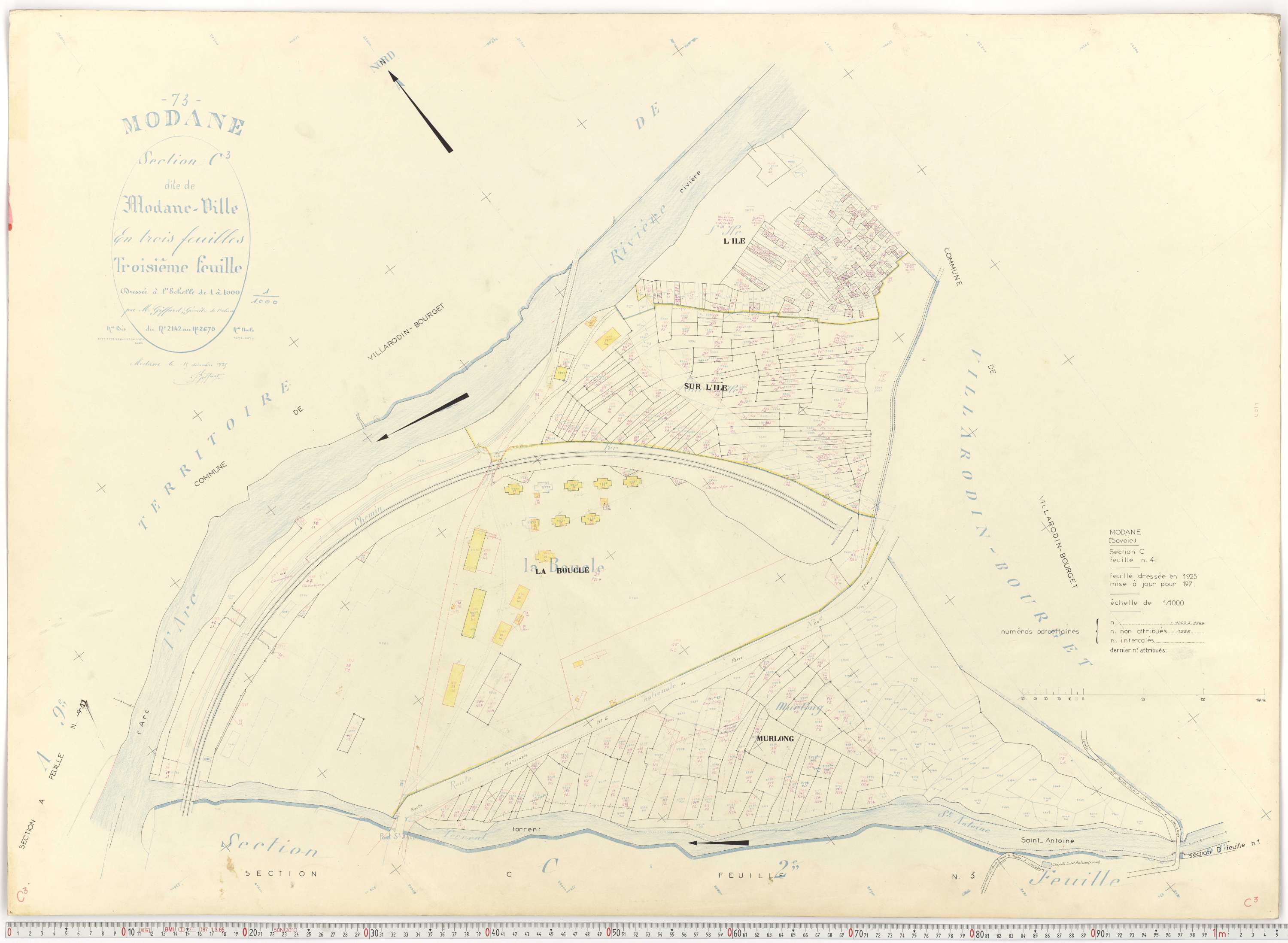 Modane - Plans cadastraux du cadastre rénové.