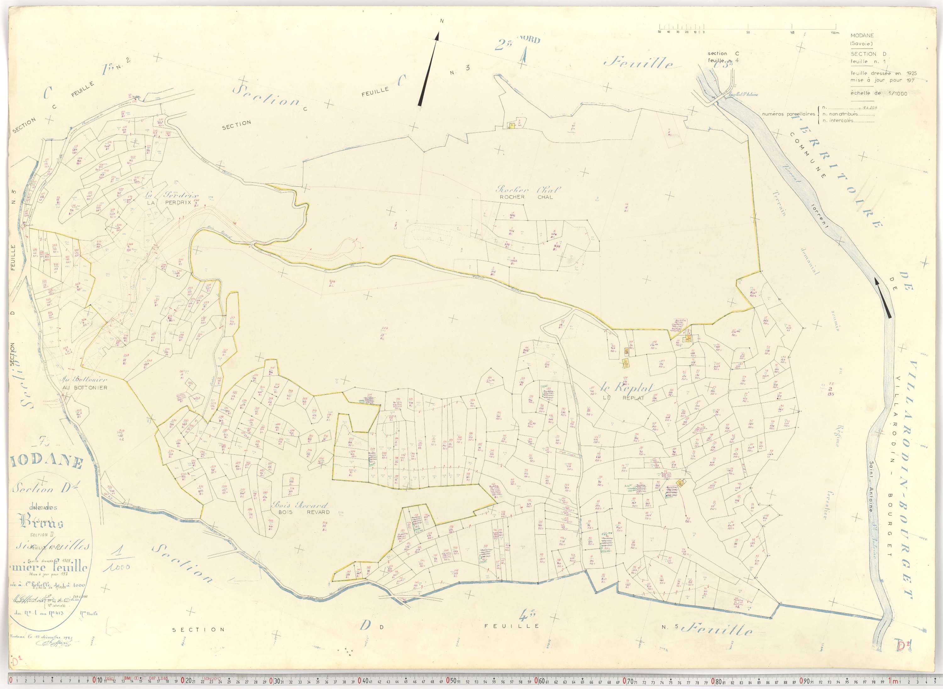 Modane - Plans cadastraux du cadastre rénové.