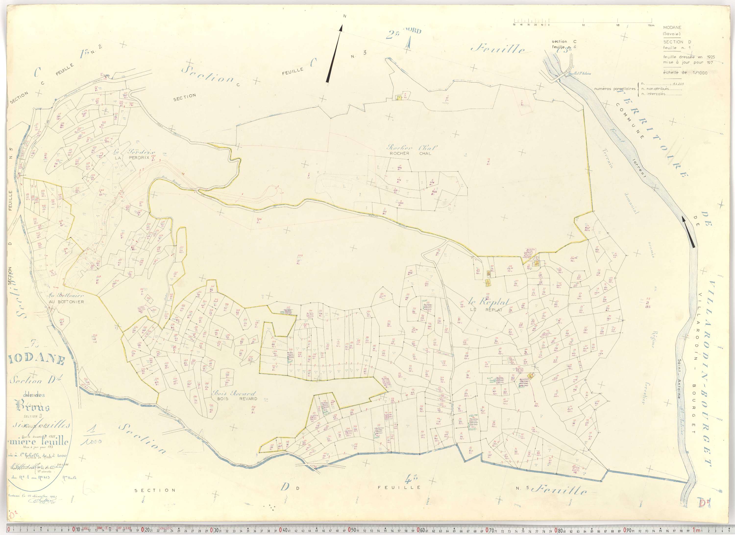 Modane - Plans cadastraux du cadastre rénové.