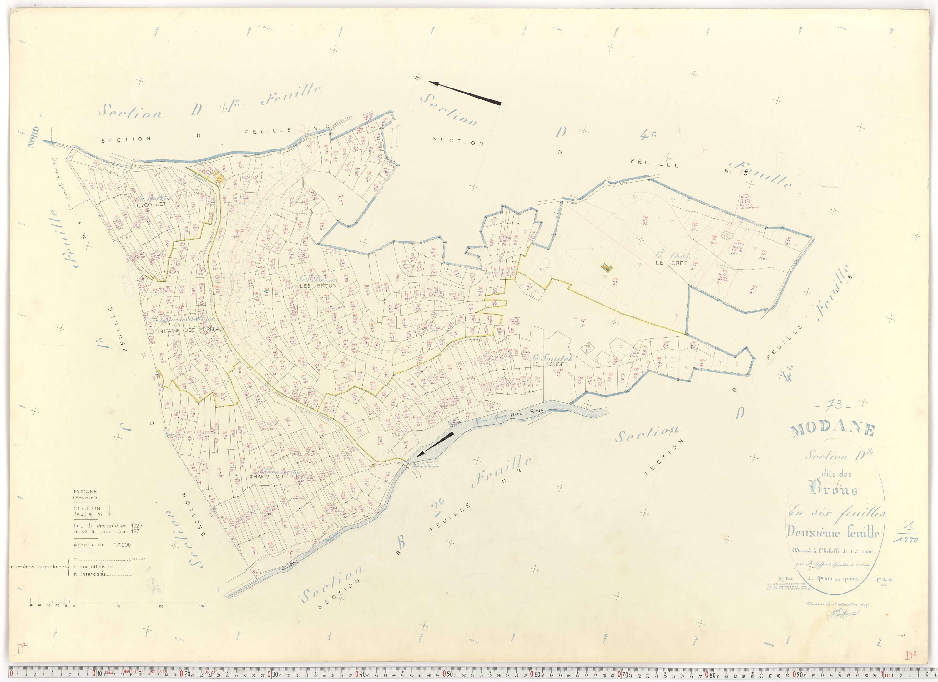 Modane - Plans cadastraux du cadastre rénové.