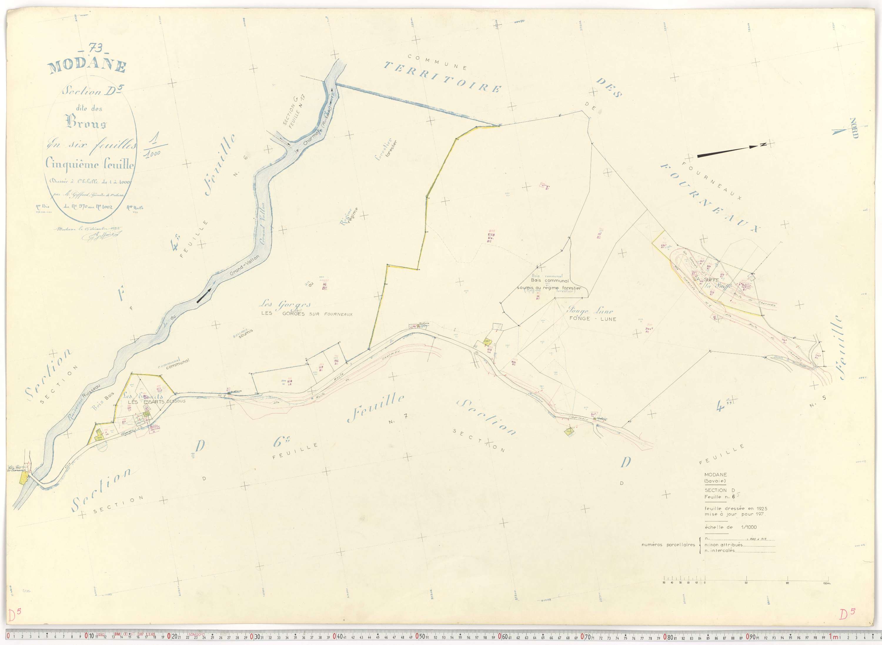 Modane - Plans cadastraux du cadastre rénové.