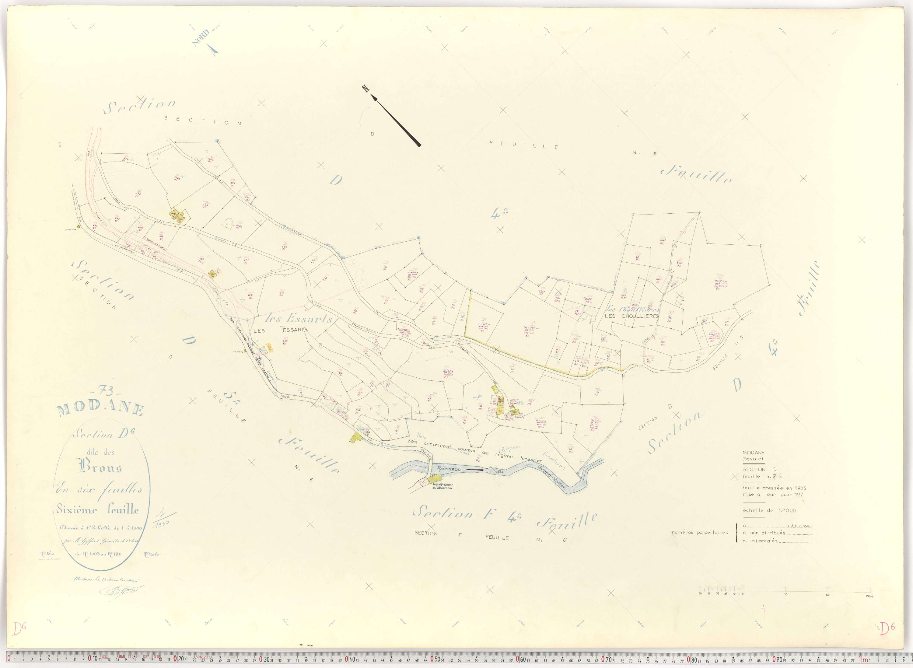 Modane - Plans cadastraux du cadastre rénové.